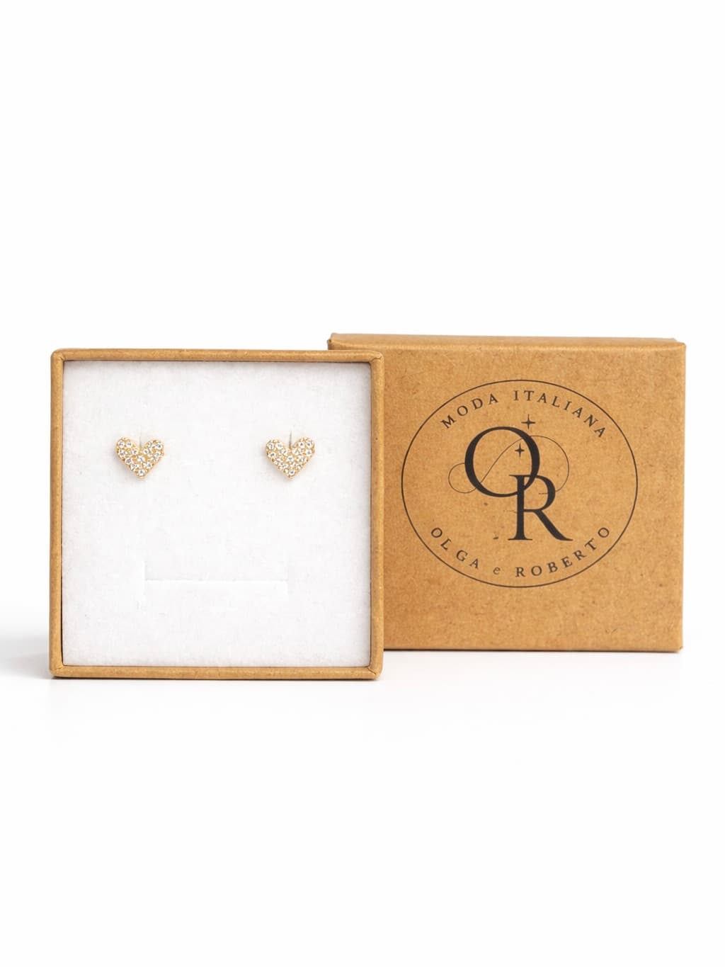 Kolczyki serca cyrkonie srebrne/ pozłacane 925