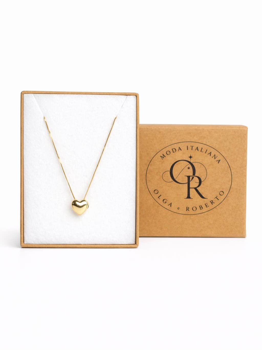 Naszyjnik srebrny / pozłacany serce Próba 925