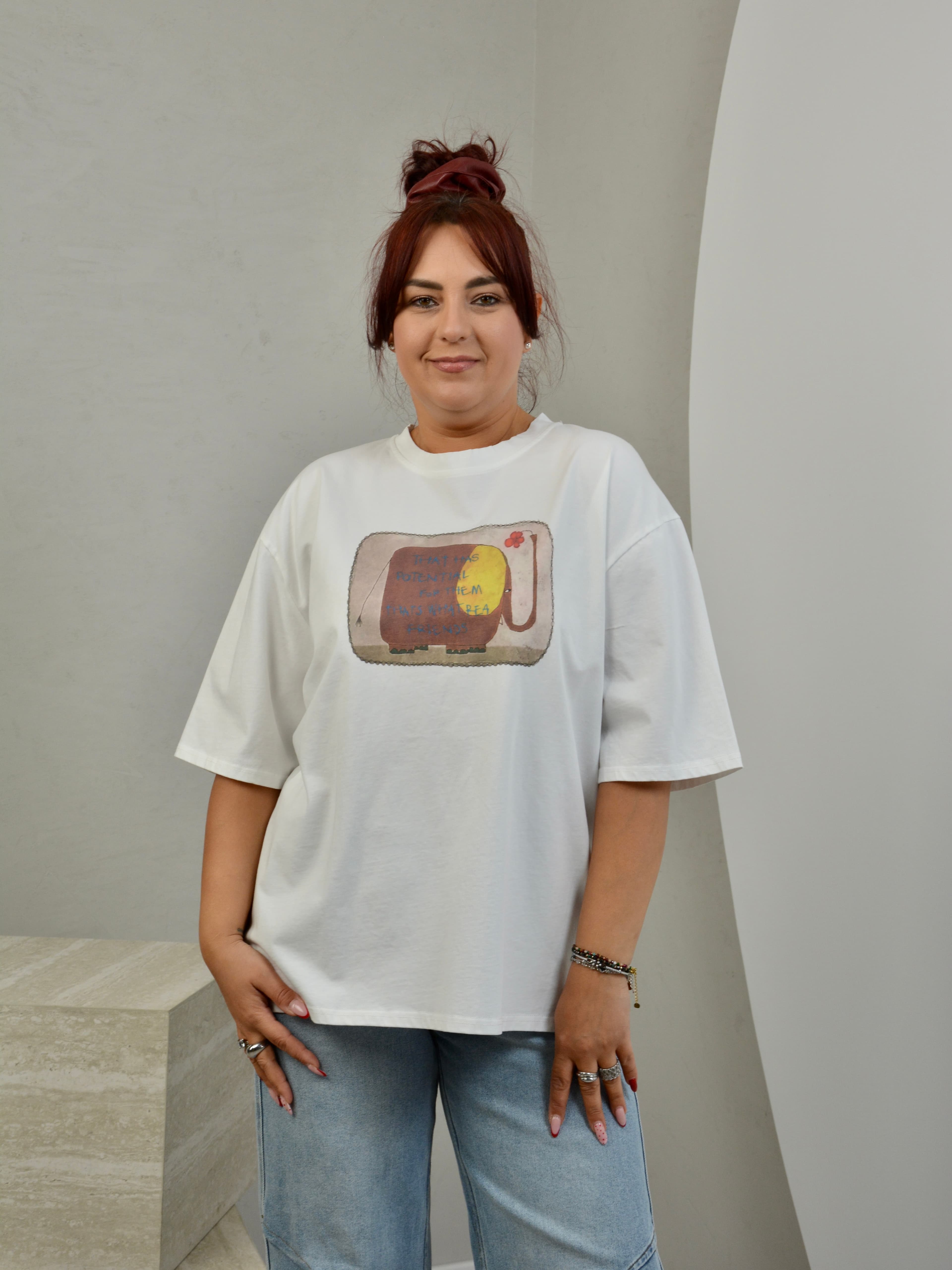 T-shirt z nadrukiem słoń