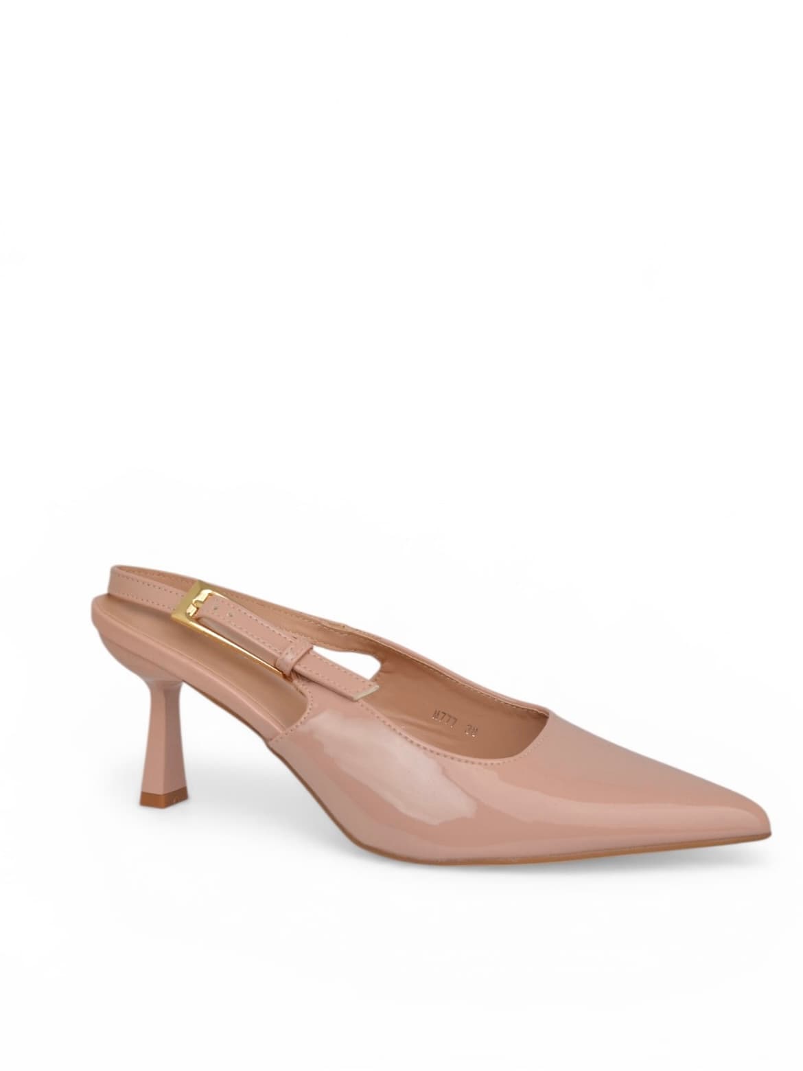 Szpilki na niskim obcasie PUDROWY RÓŻ