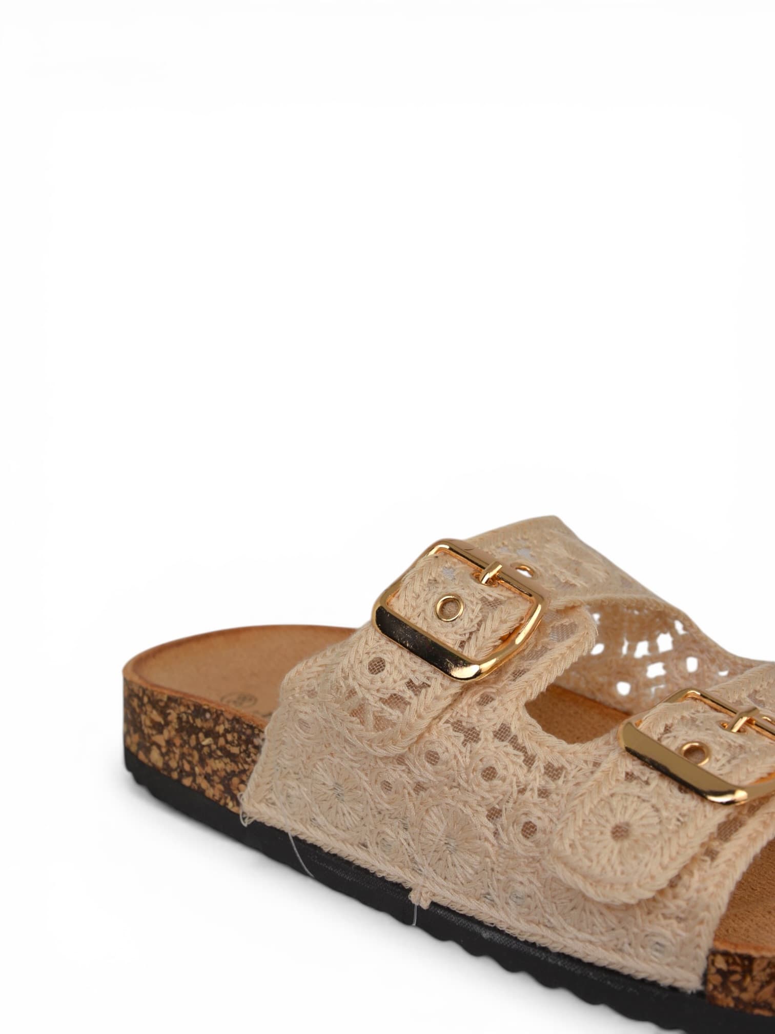 Klapki haftowane BEŻOWE