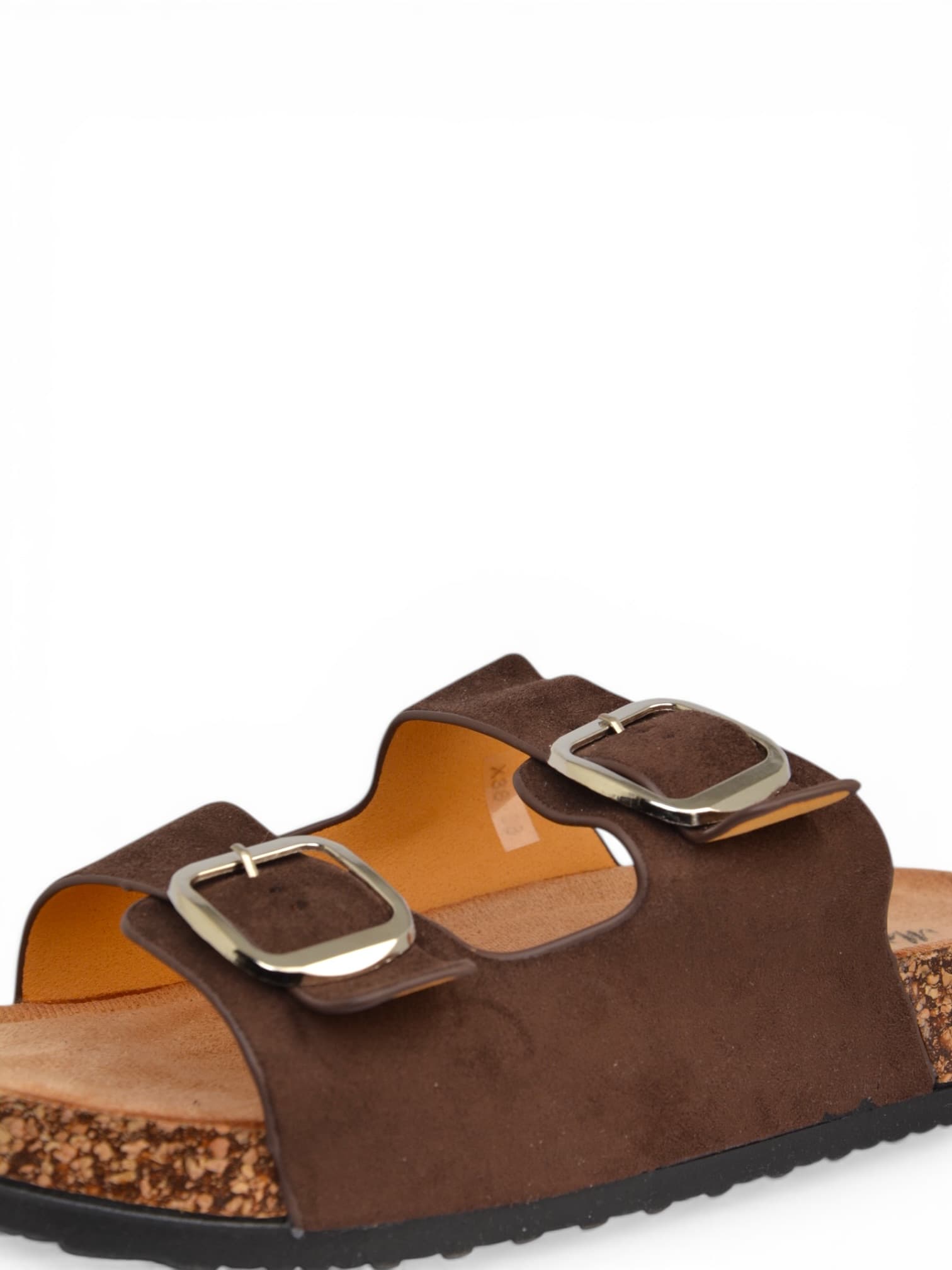 Klapki eko-zamsz CZEKOLADOWE