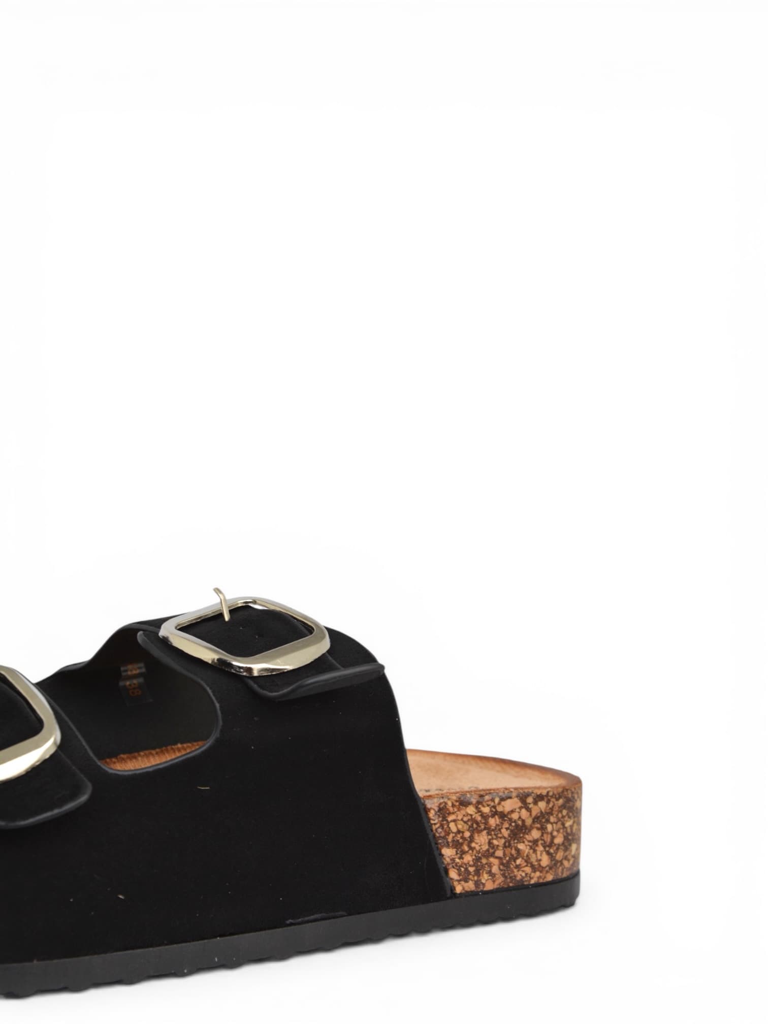 Klapki eko-zamsz CZARNY