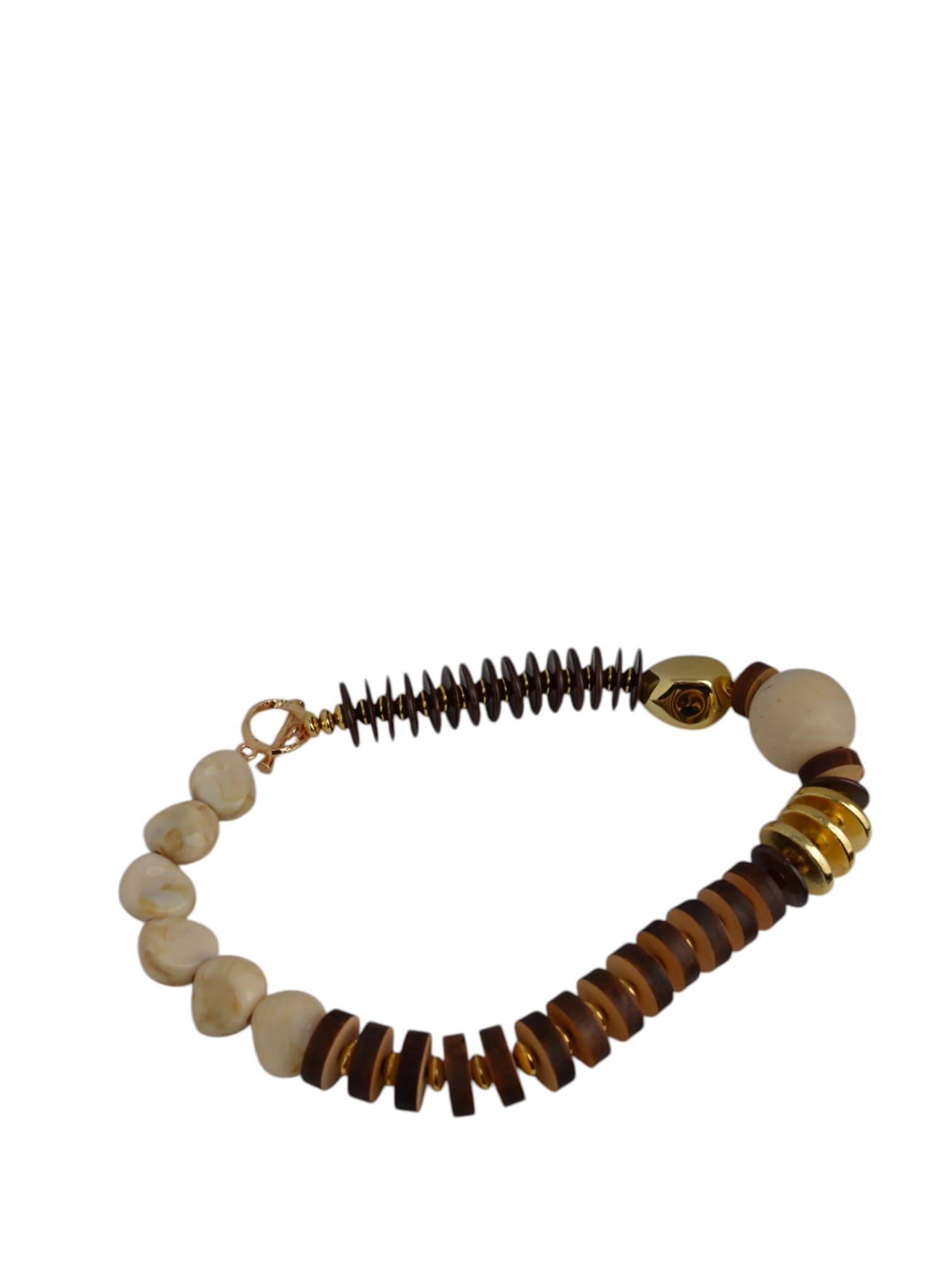 Wisior z drewnianymi i marmurowymi dodatkami