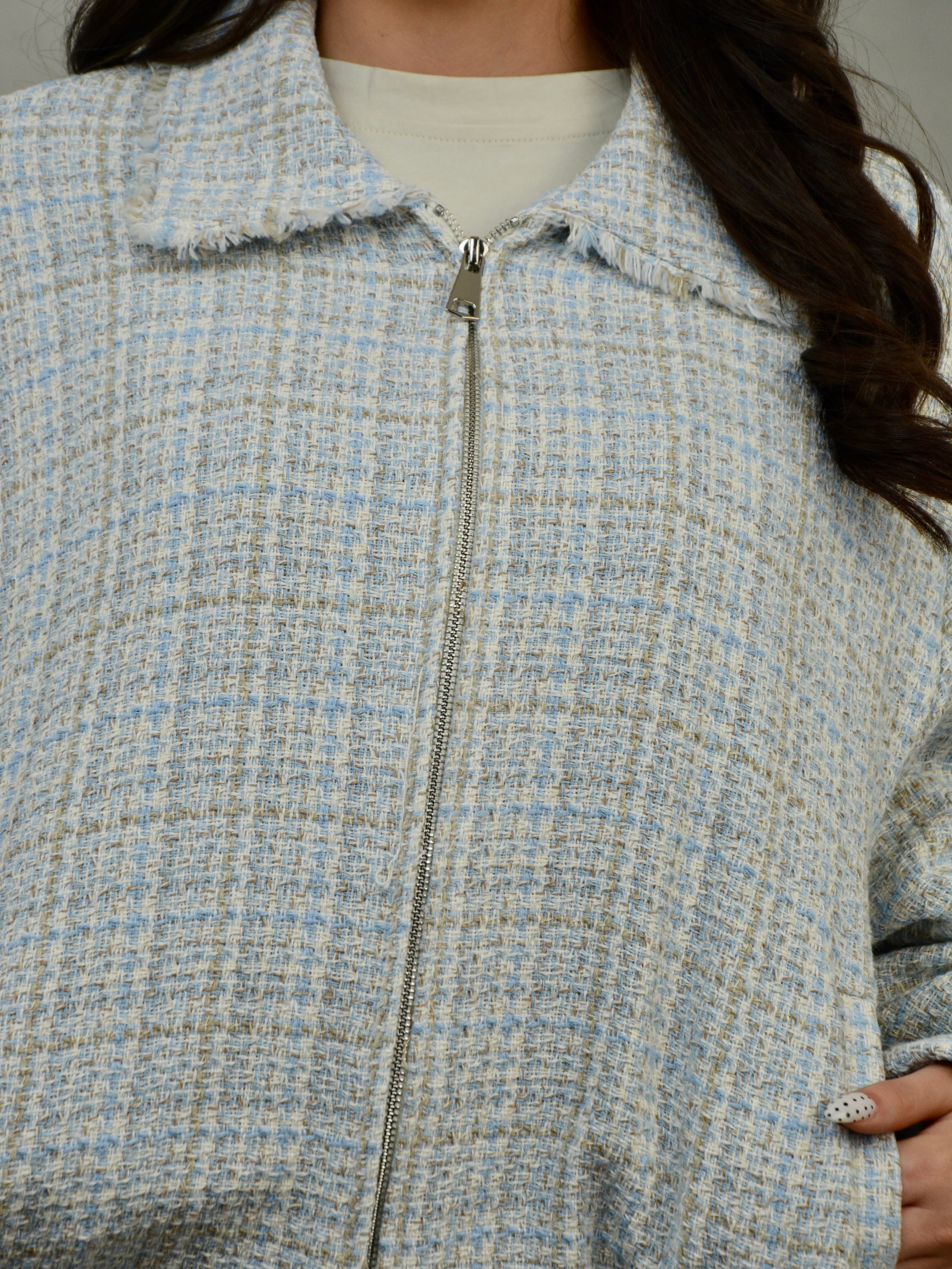 Kurtka bomberka pleciona