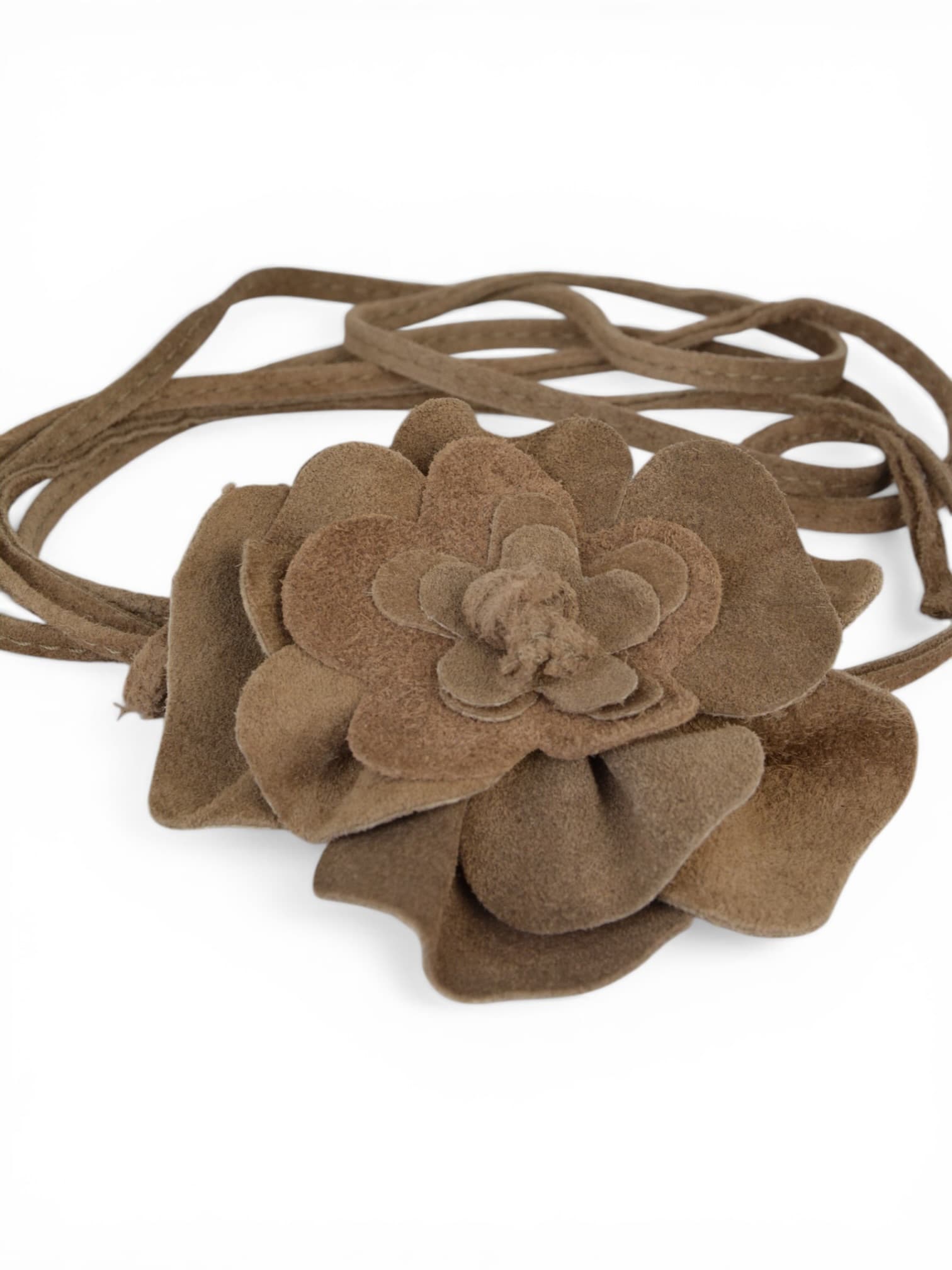 Pasek róża skórzana