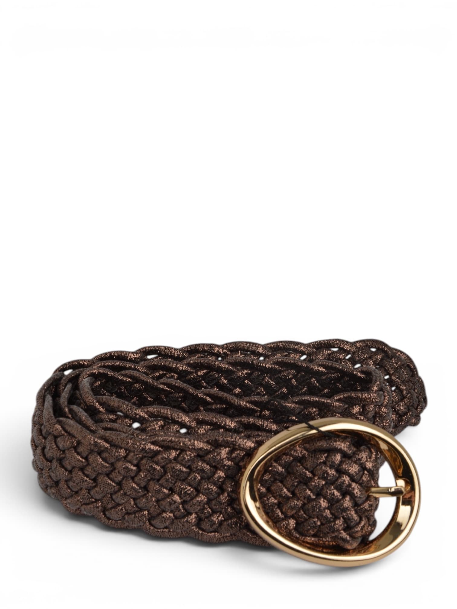 Pasek jodełka z brokatem okrągłą klamra