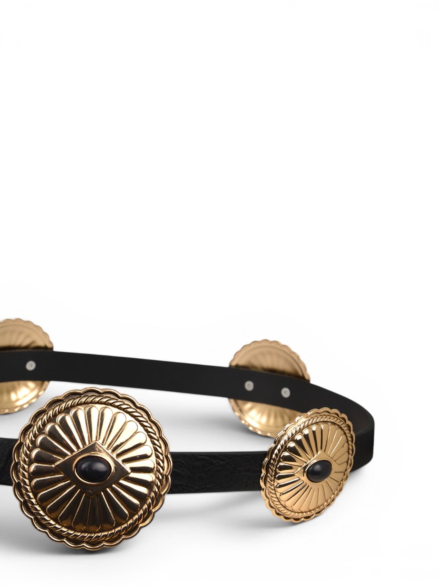 Pasek z ozdobnymi złotymi talerzami