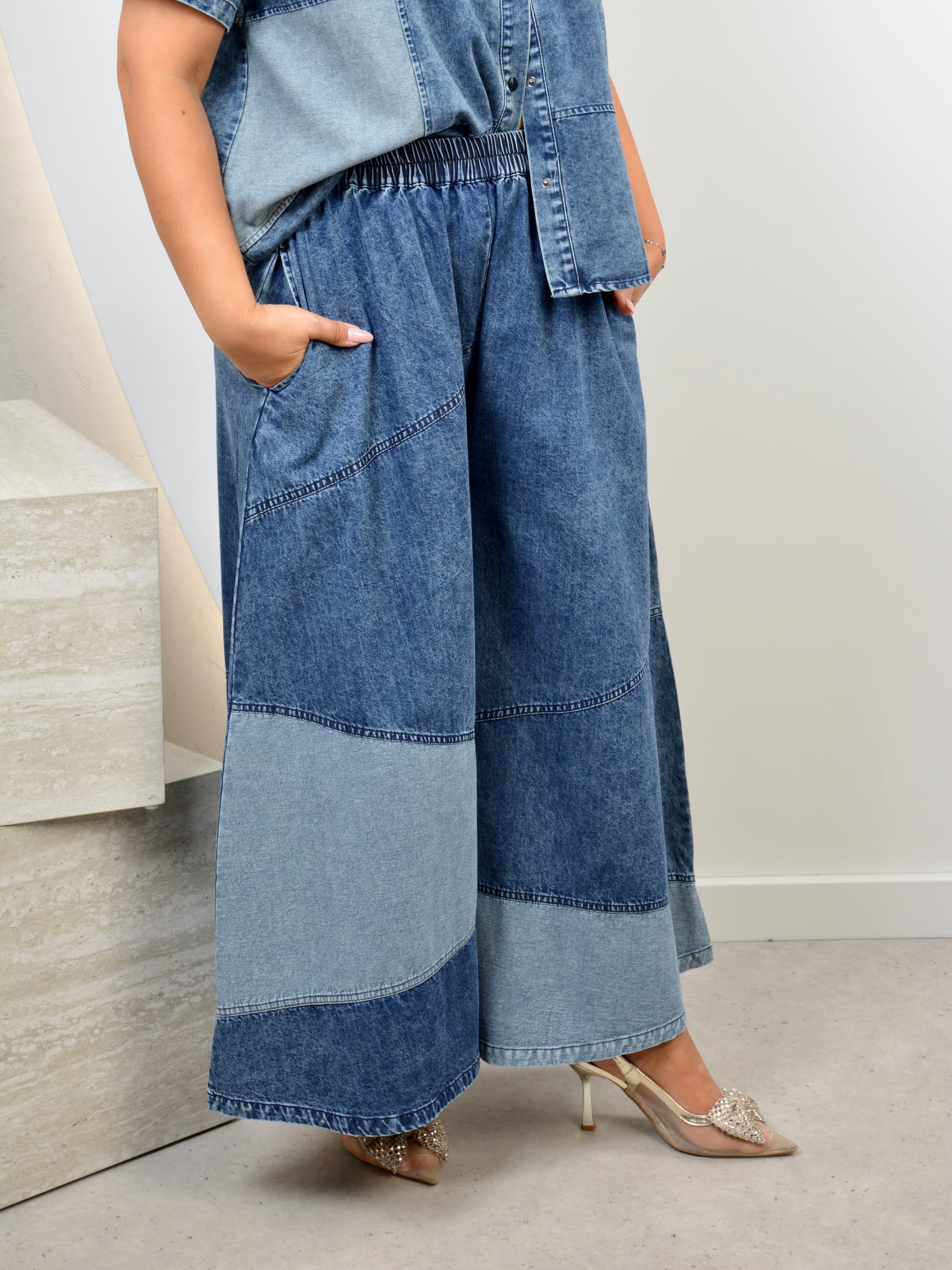 Jeansy patchwork
