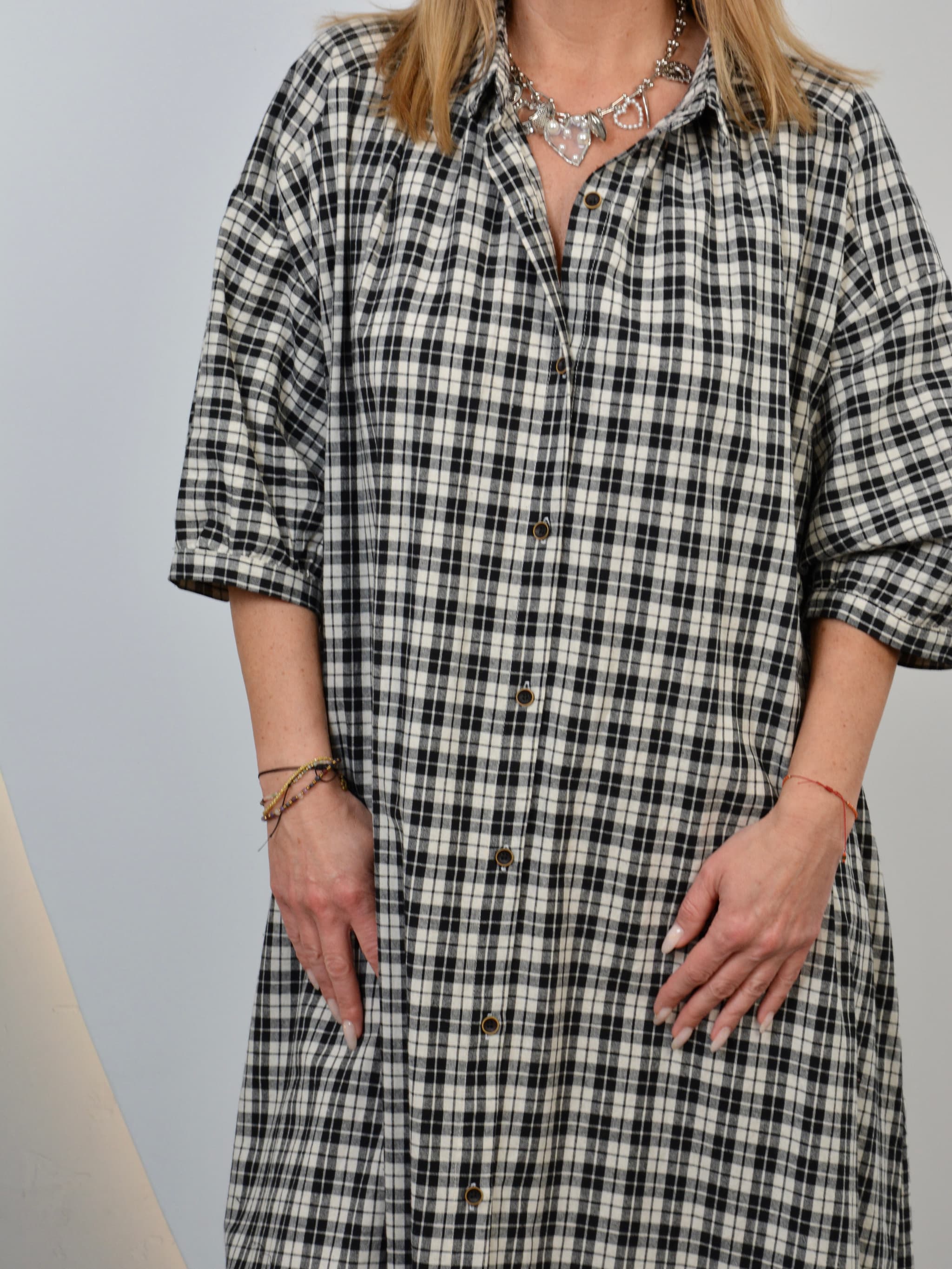 Sukienka maxi w kratę