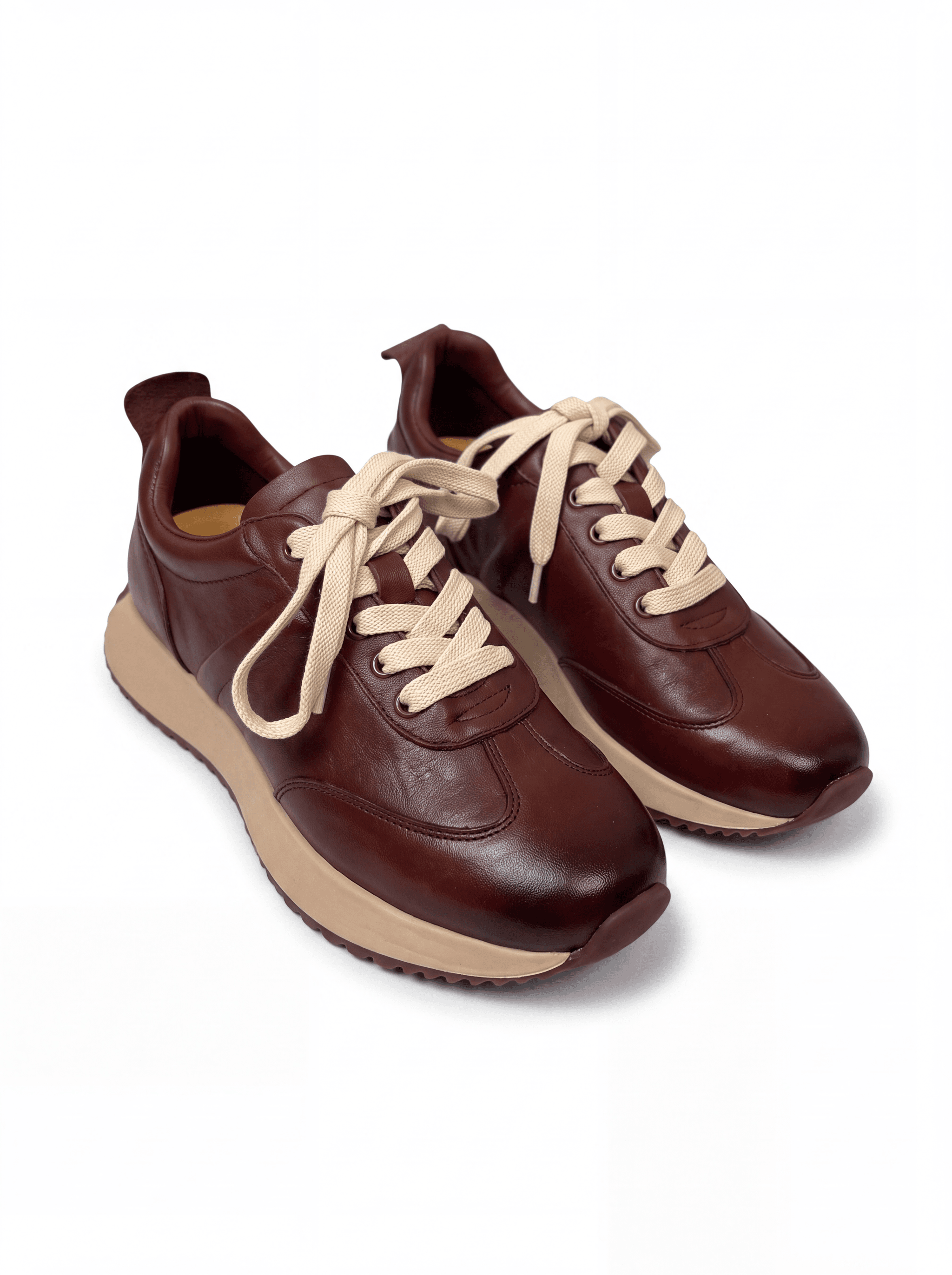 Skórzane sneakersy na platformie