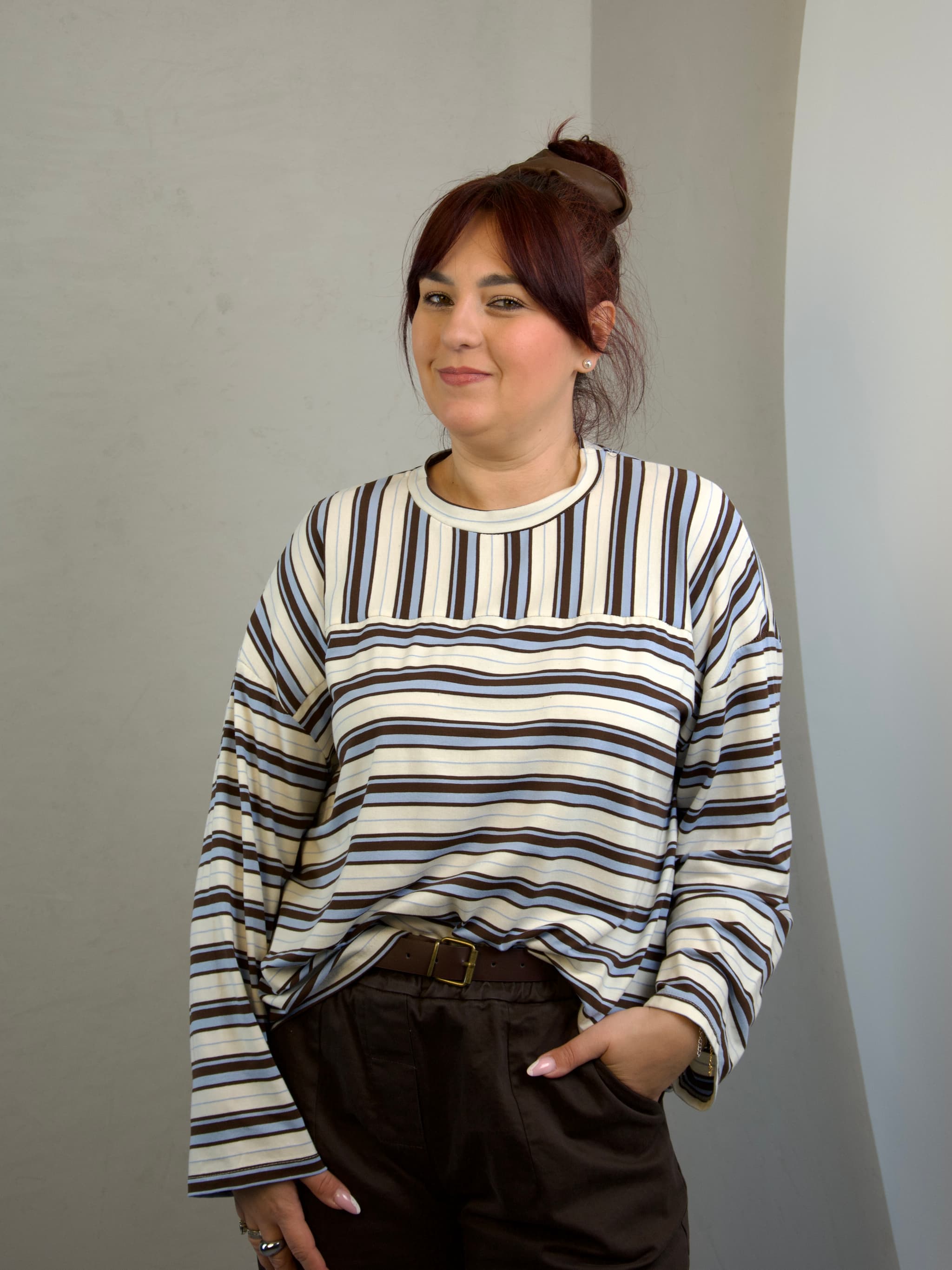 Bluzka w paski longsleeve