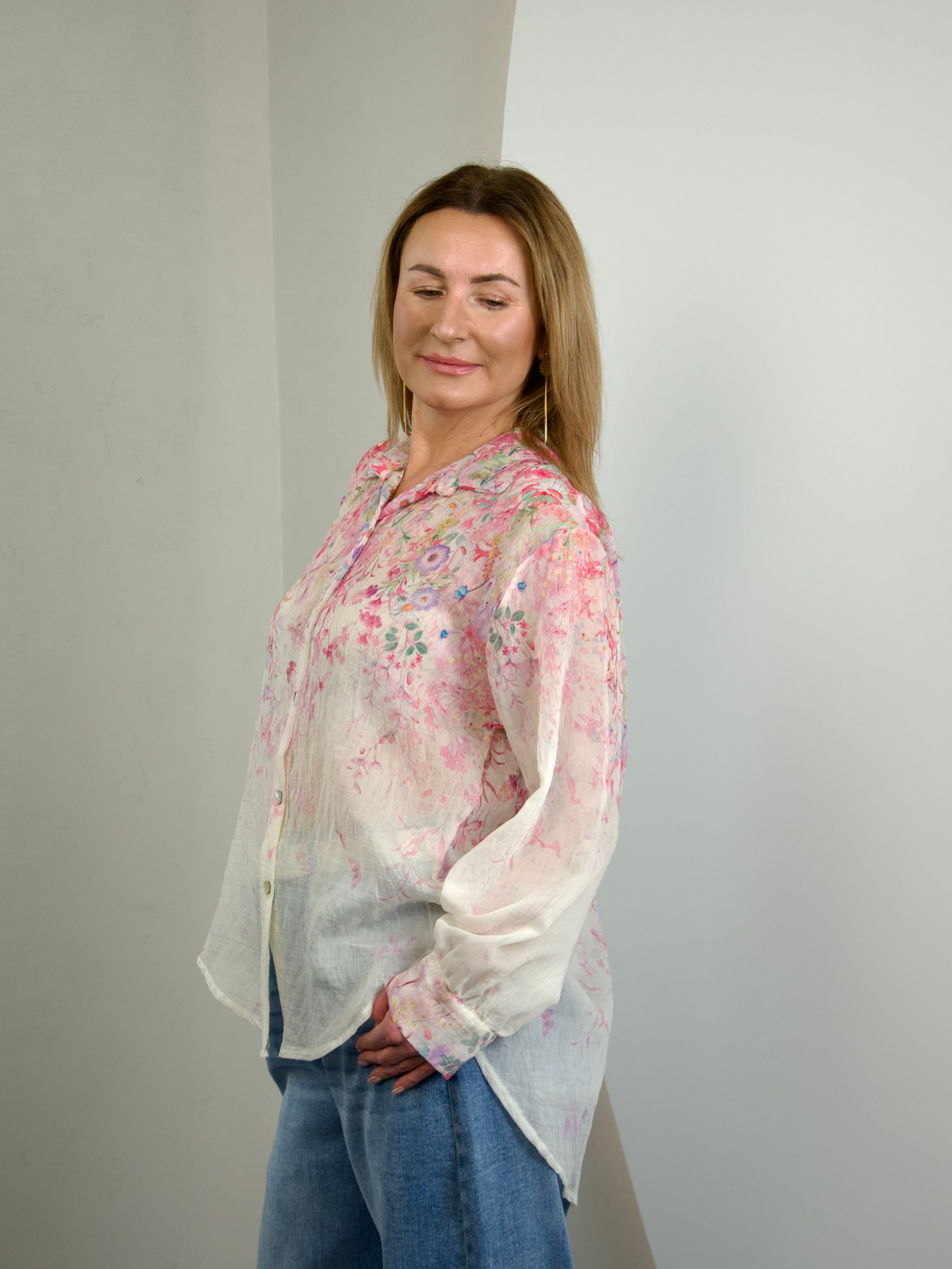Sheer floral shirt