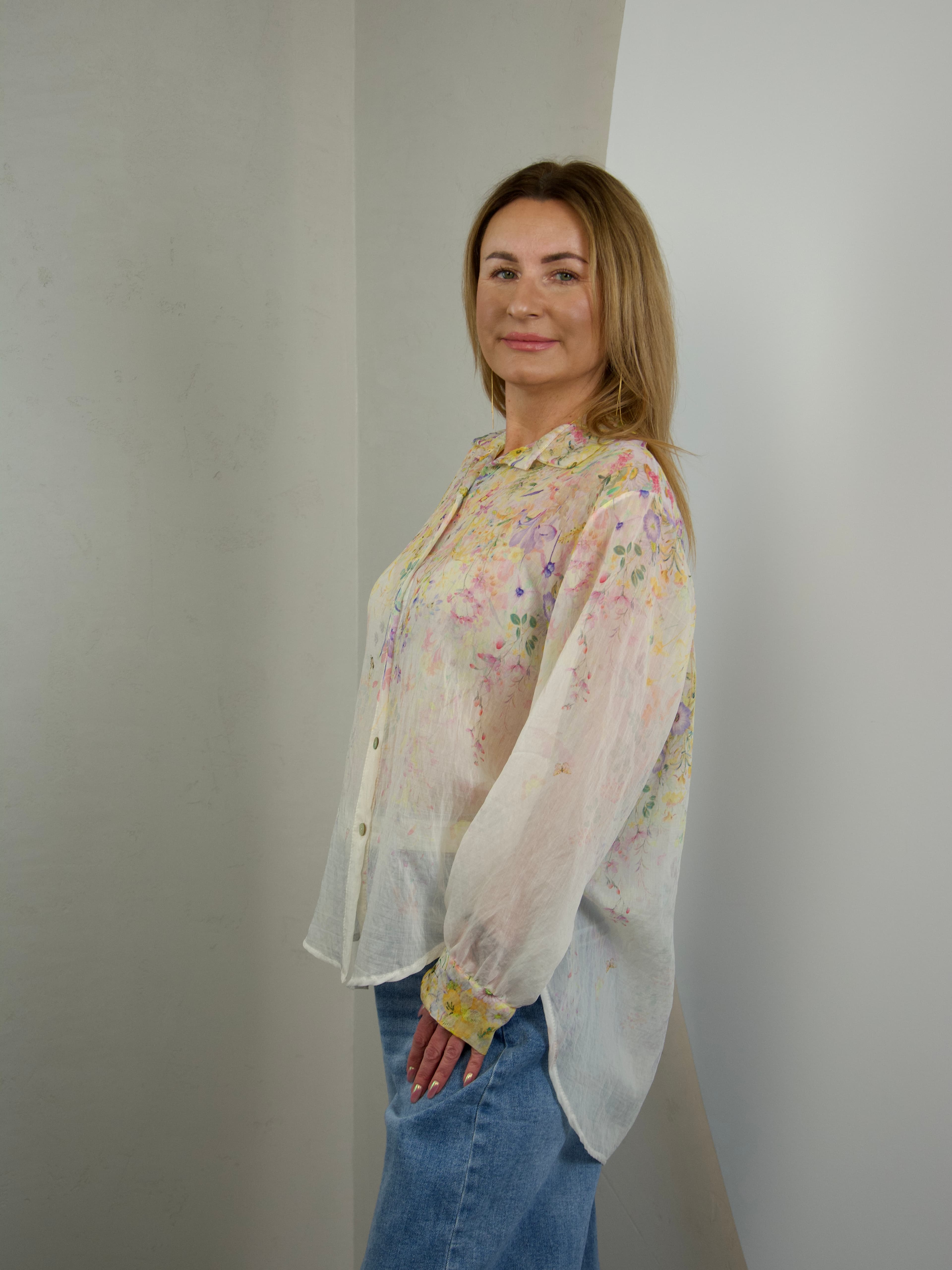 Koszula mgiełka w kwiaty