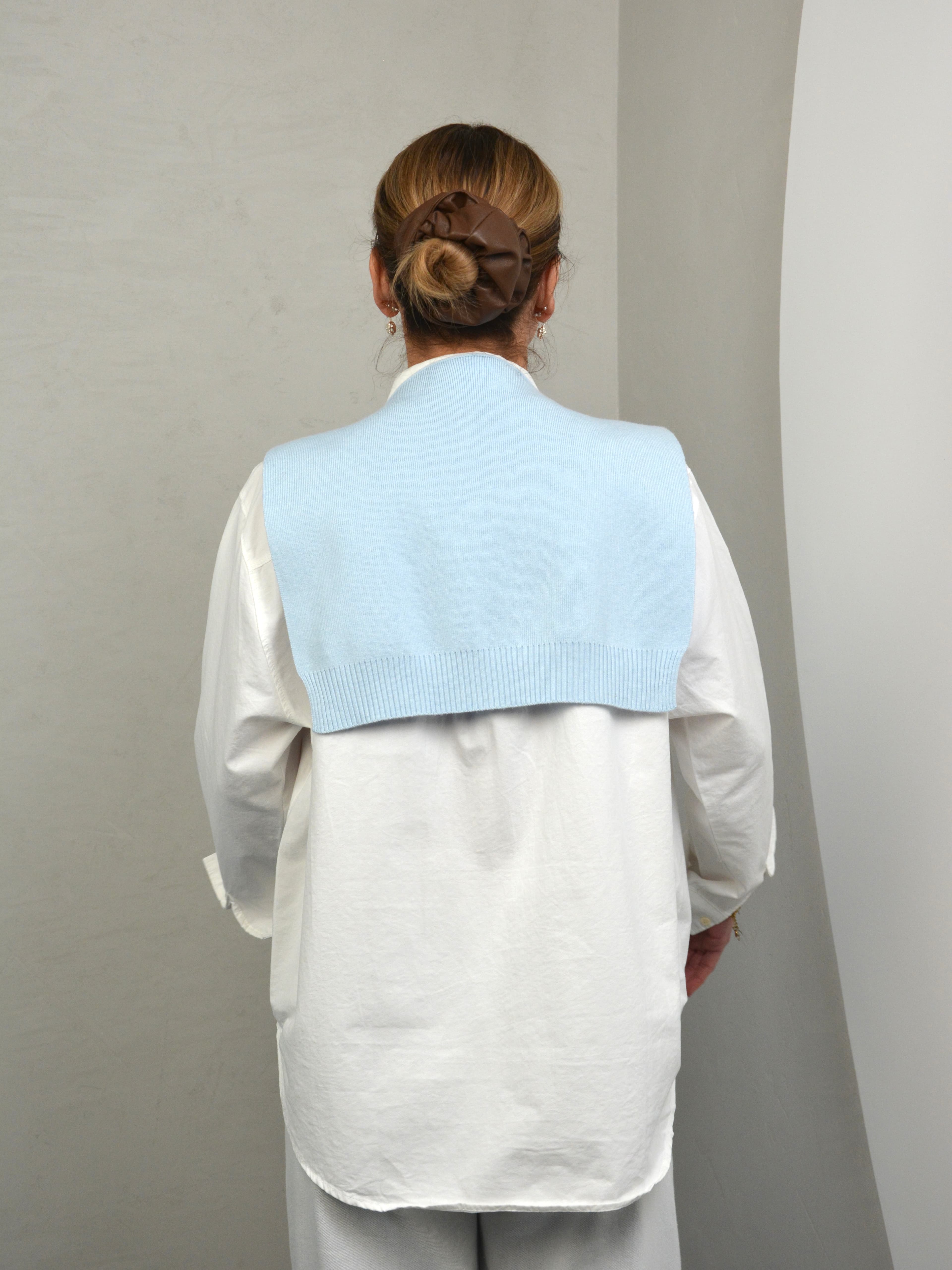 Koszula gładka z dzianinową narzutką