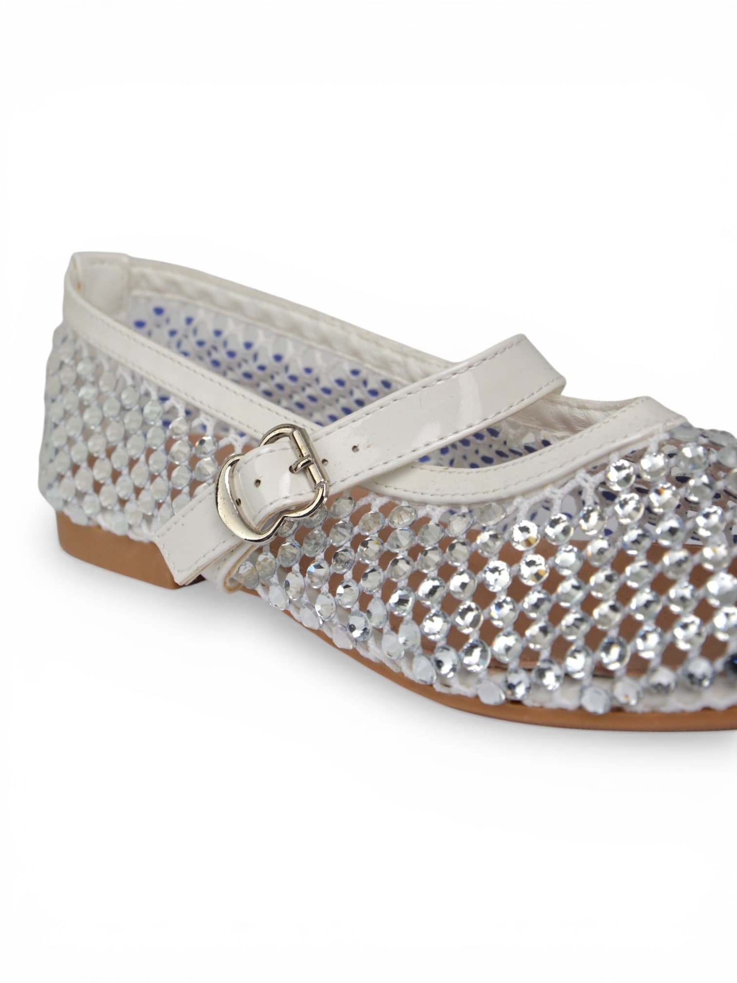 Baleriny siateczkowe z cyrkoniami  BIAŁE