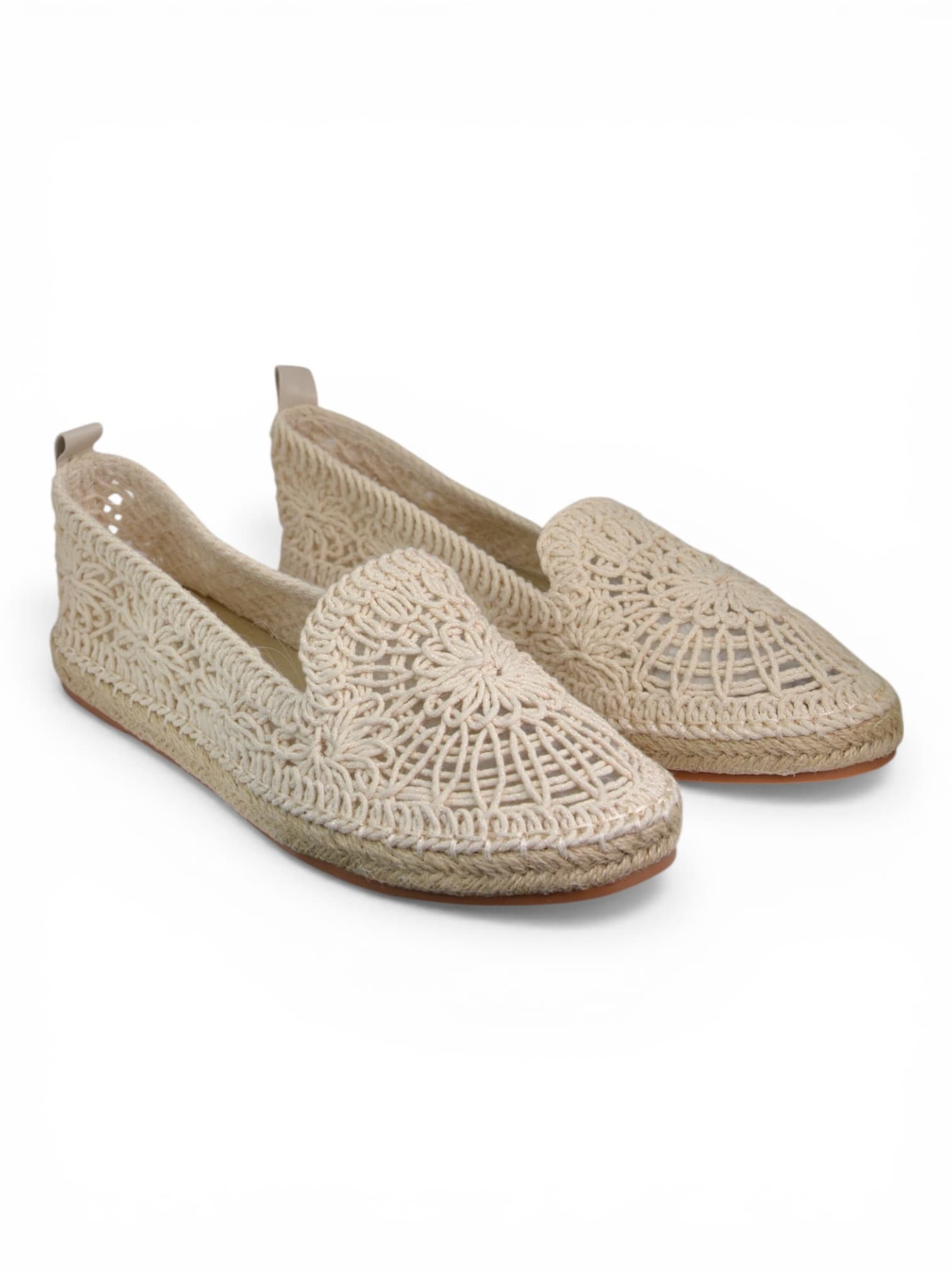 Buty espadryle ażurowe beżowe