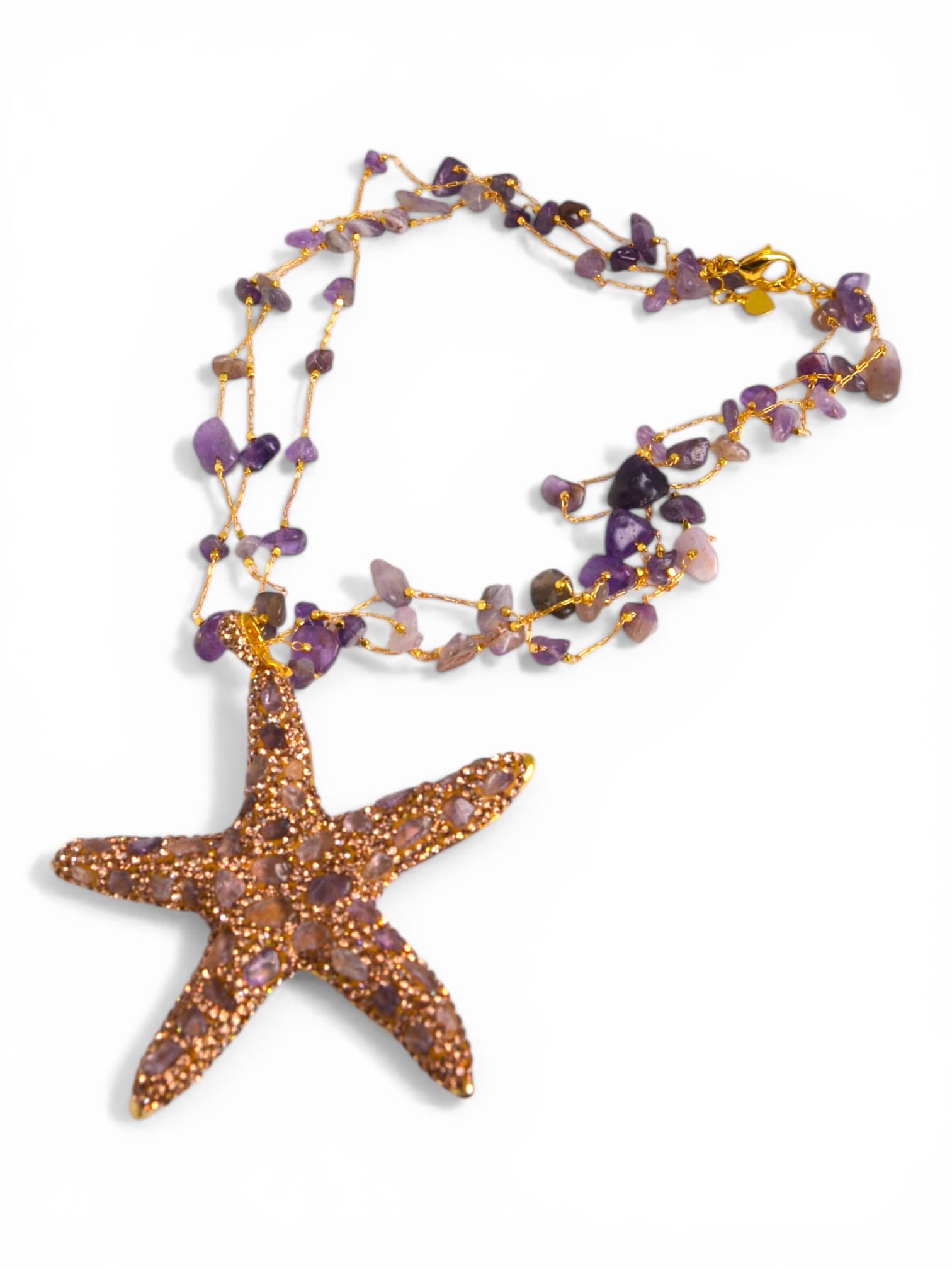 Wisior rozgwiazda z kamieniami naturalnymi