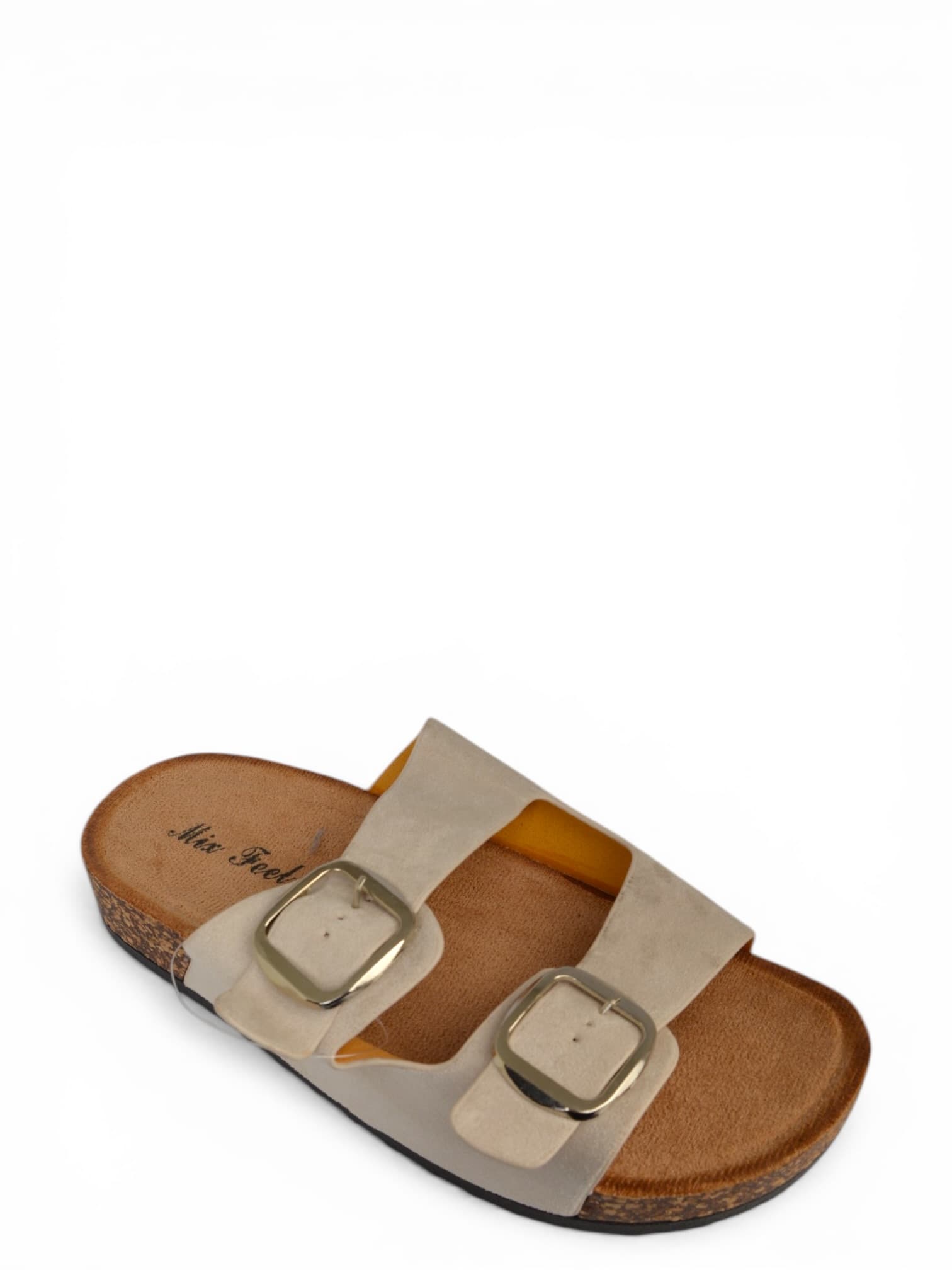 Klapki eko-zamsz BEŻOWE