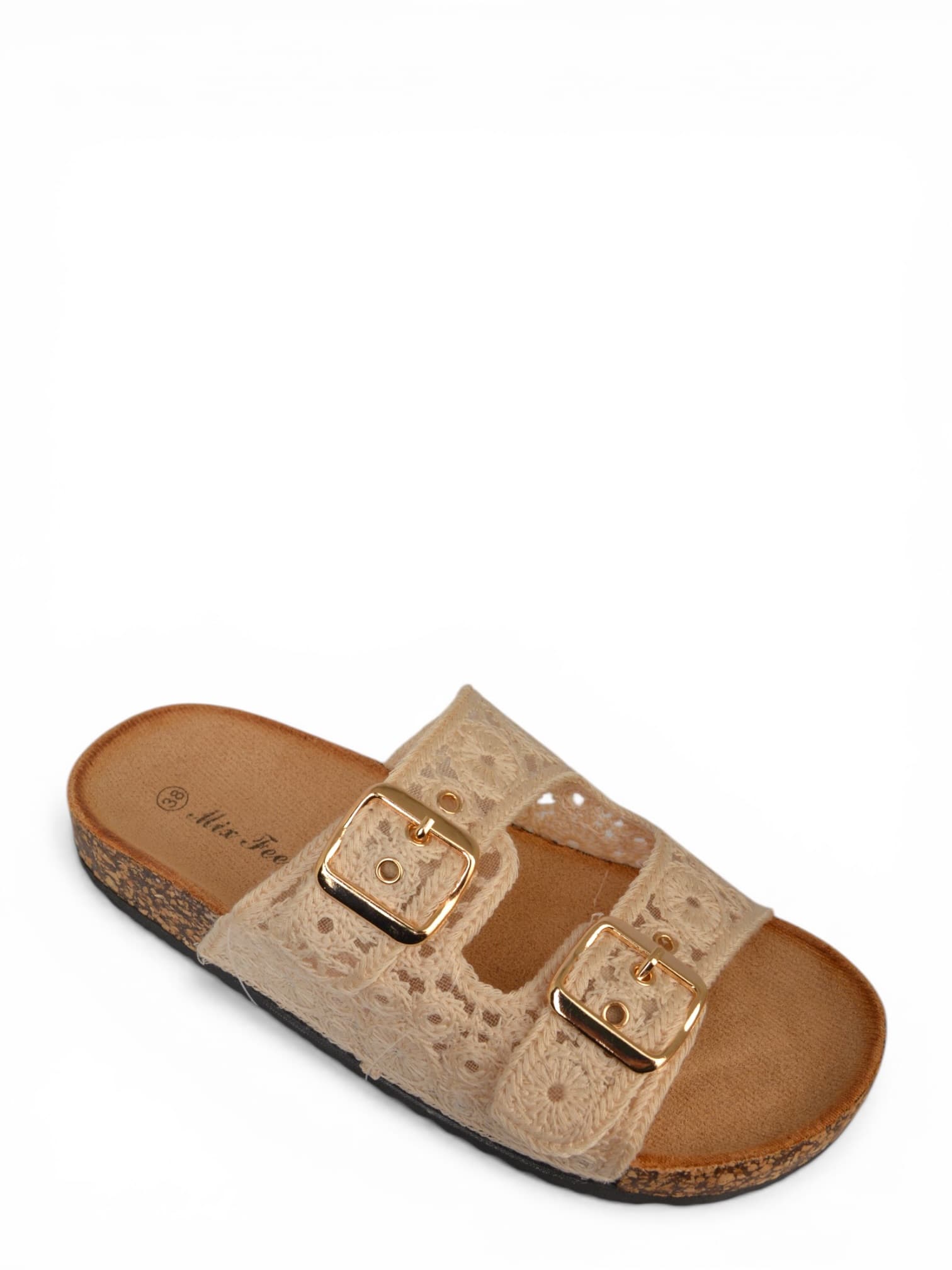 Klapki haftowane BEŻOWE