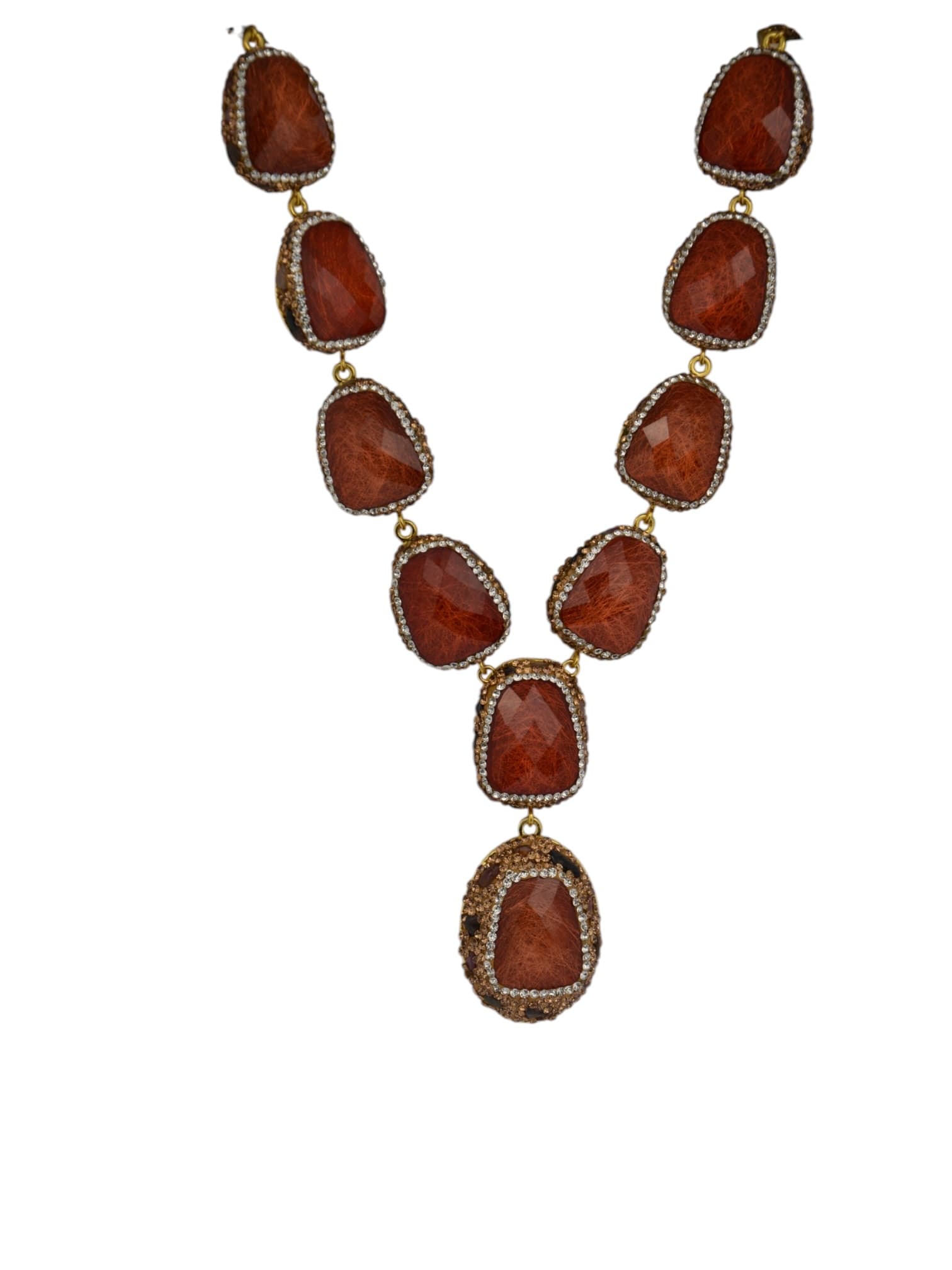 Wisior z kamieniami naturalnymi z cyrkoniami