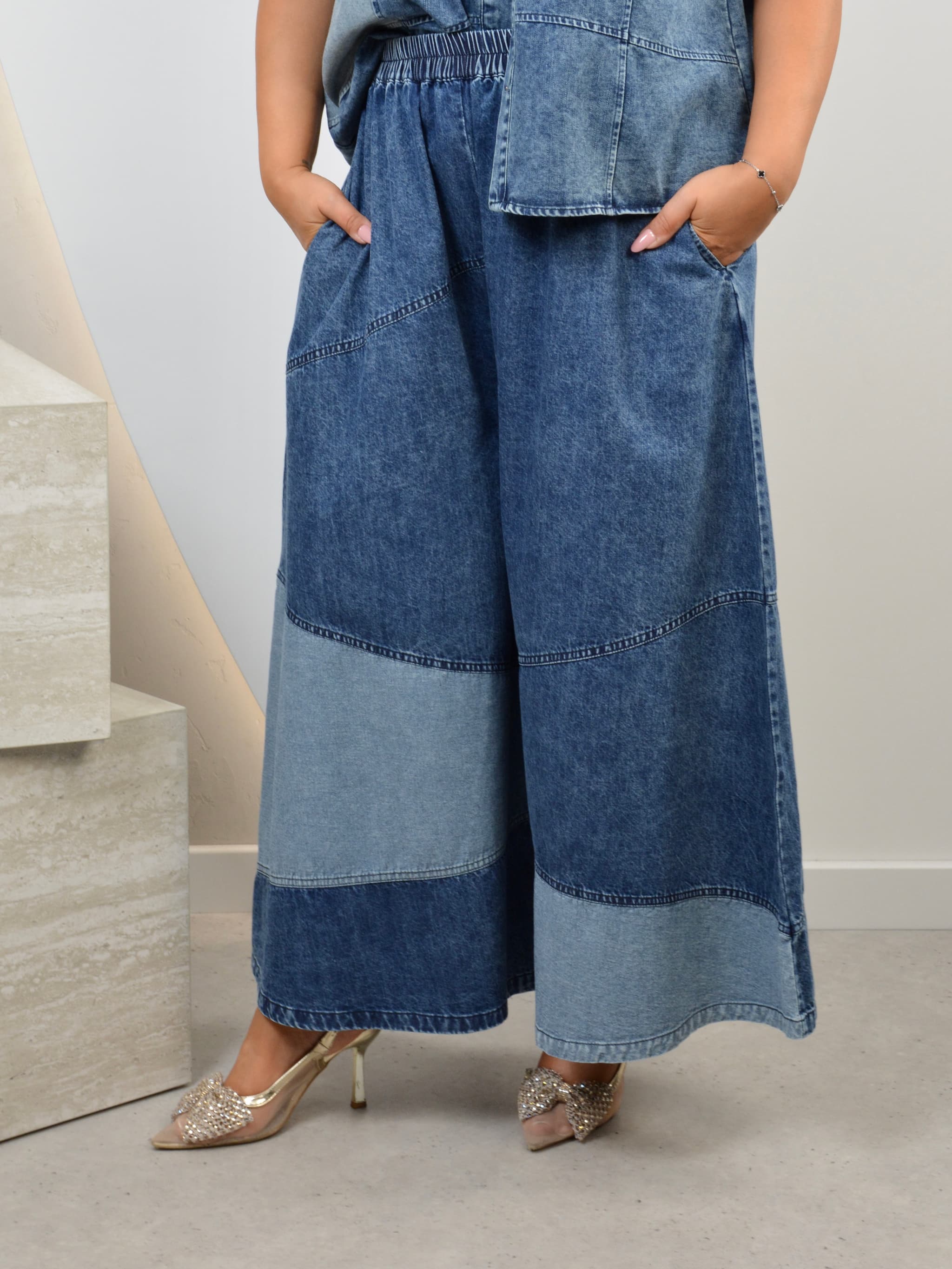 Jeansy patchwork