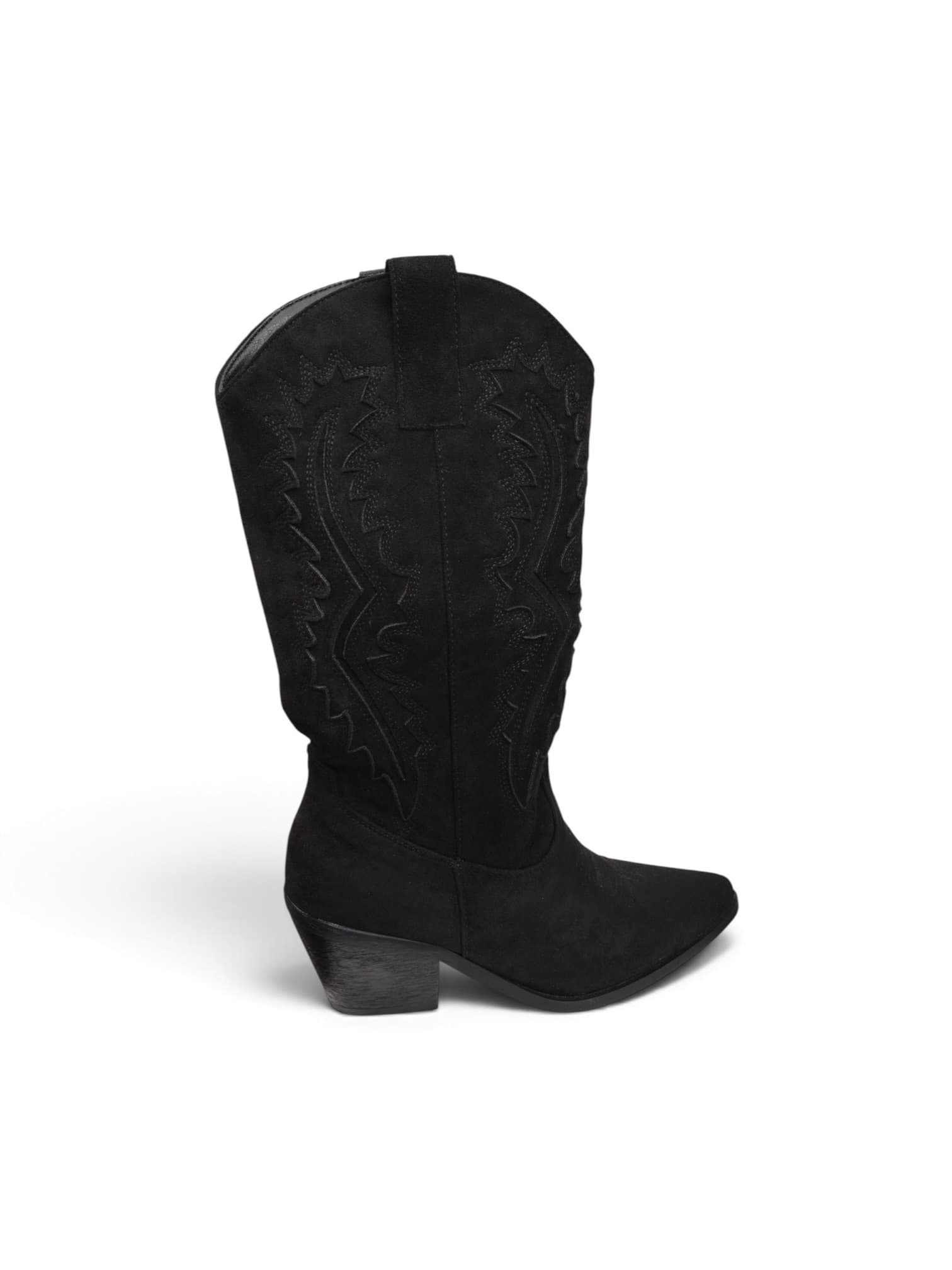 Buty kozaki kowbojki zamszowe CZARNY