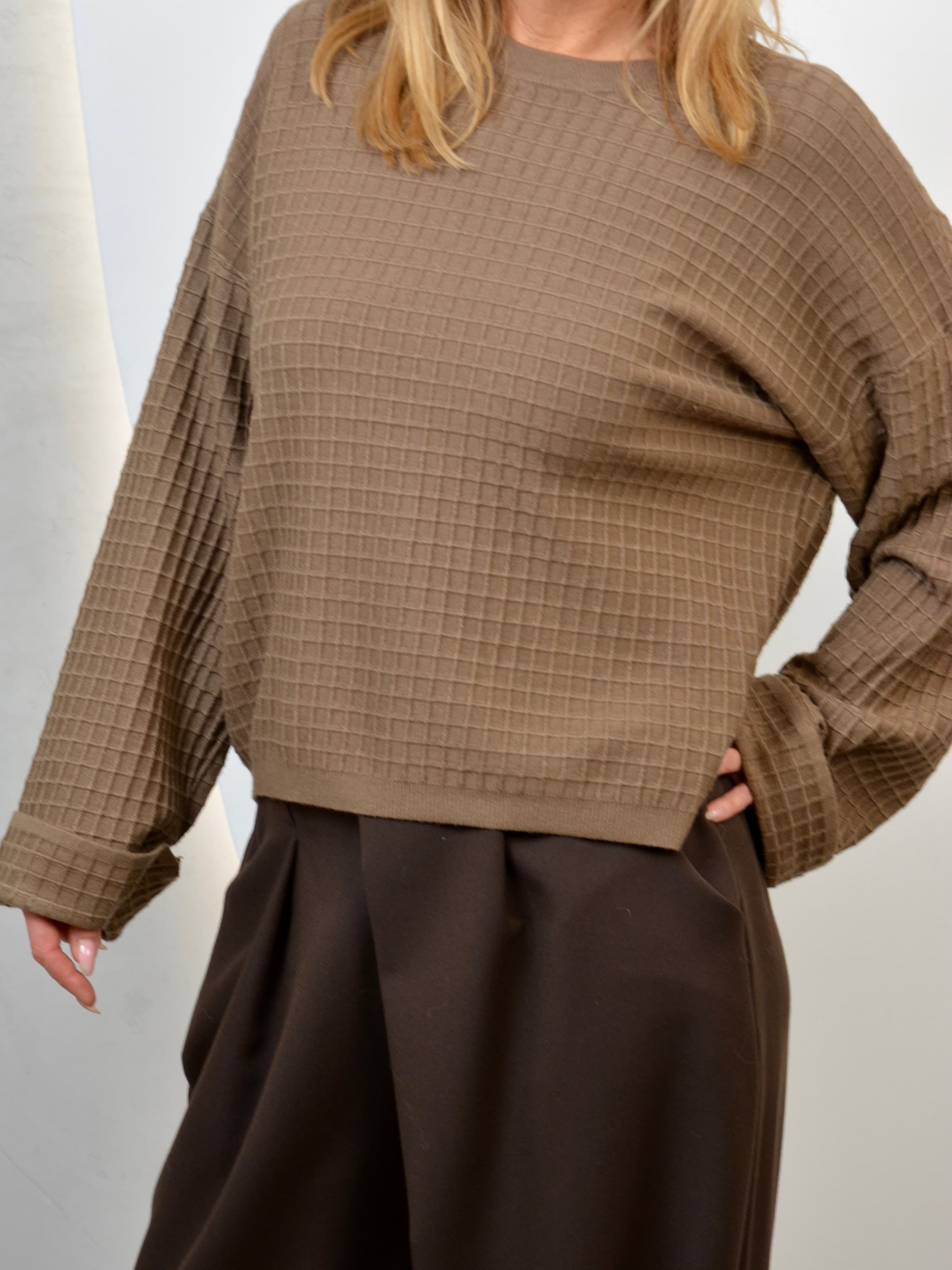 Sweter waflowy splot