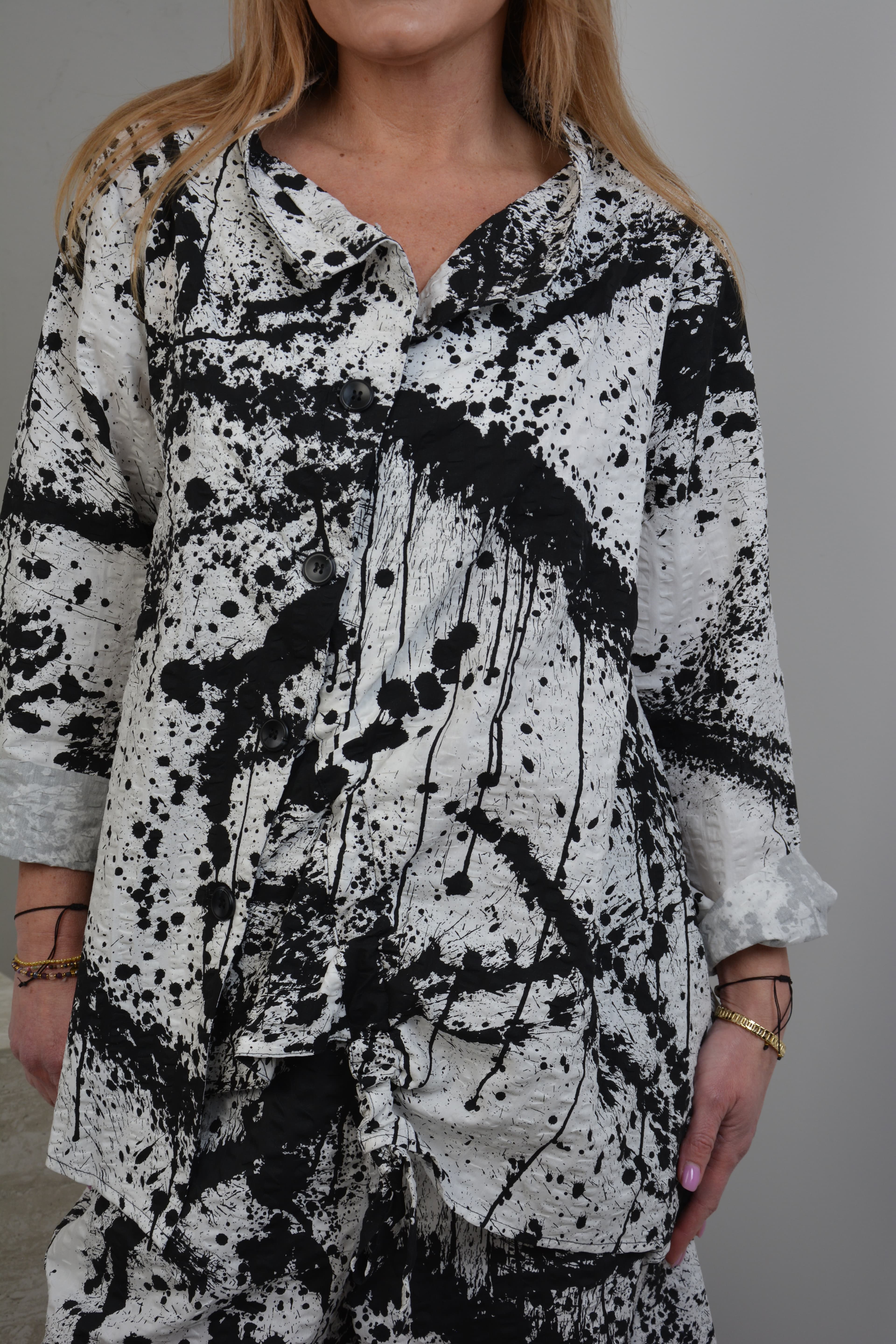 Bluzka asymetryczna w plamki