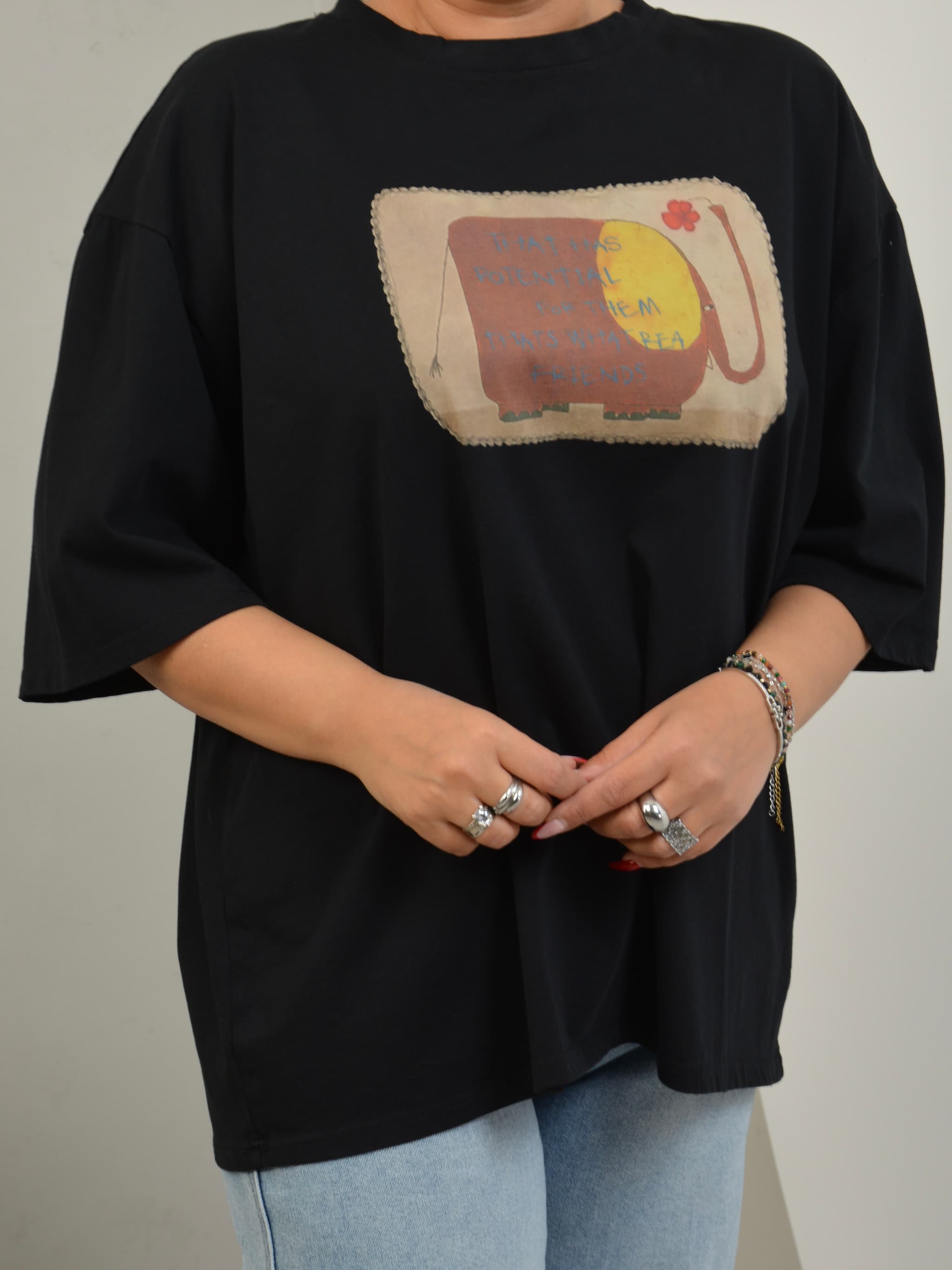 T-shirt z nadrukiem słoń