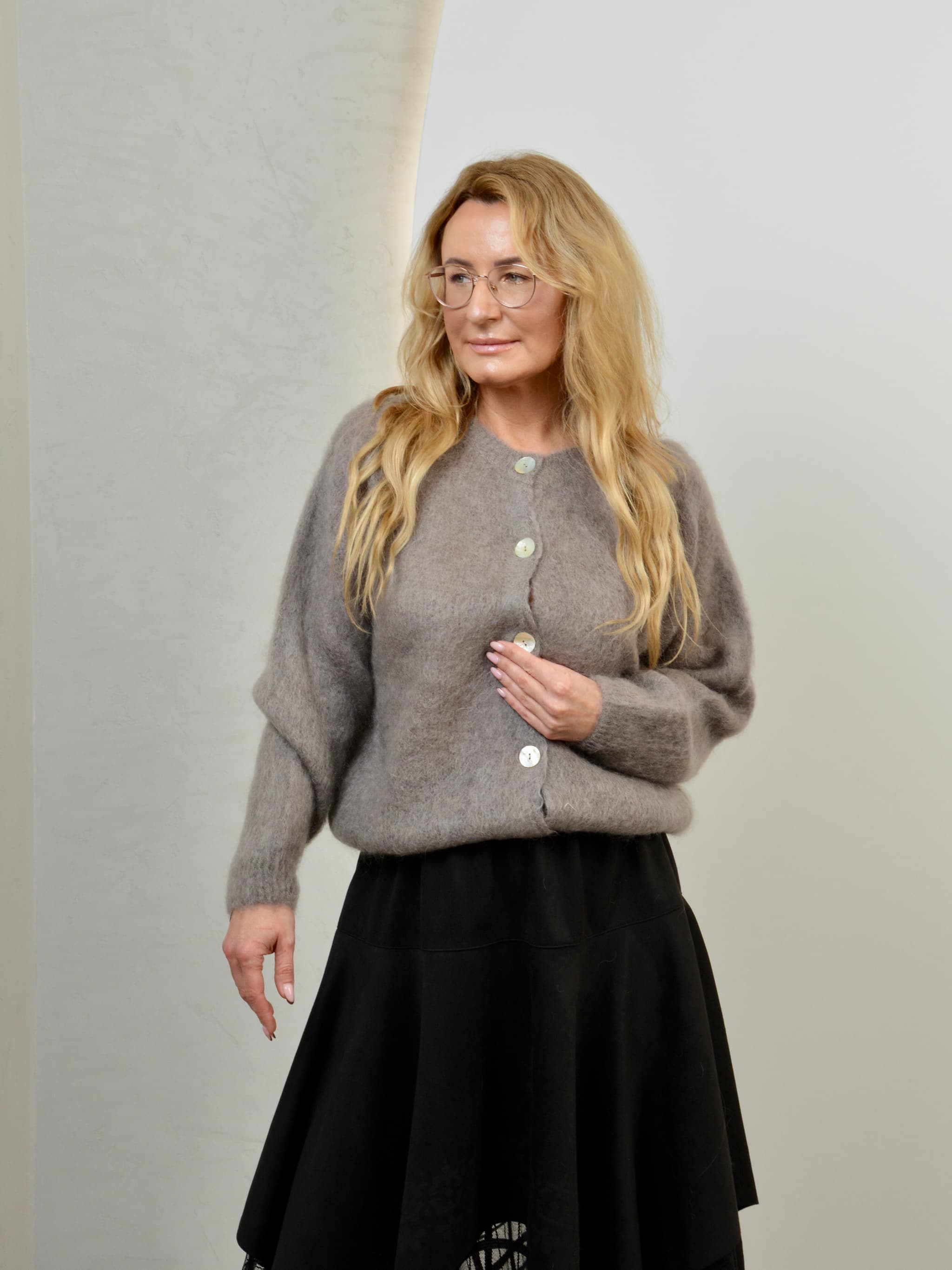 Krótki kardigan moher