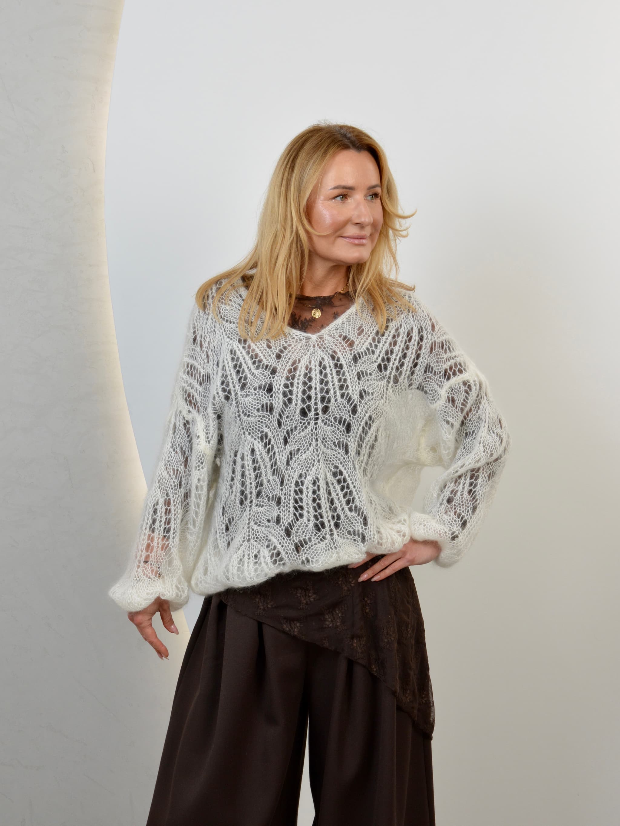 Sweter 70% kid mohair