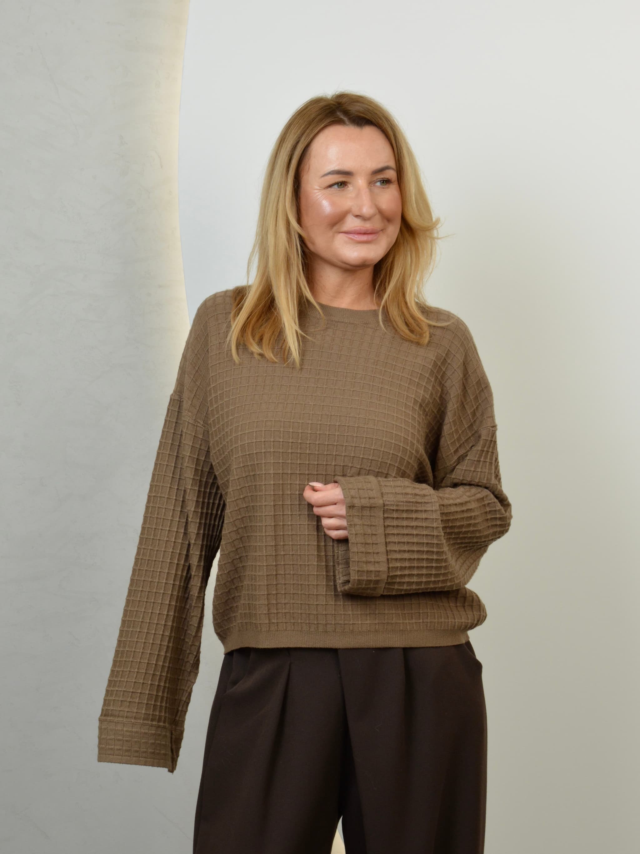 Sweter waflowy splot
