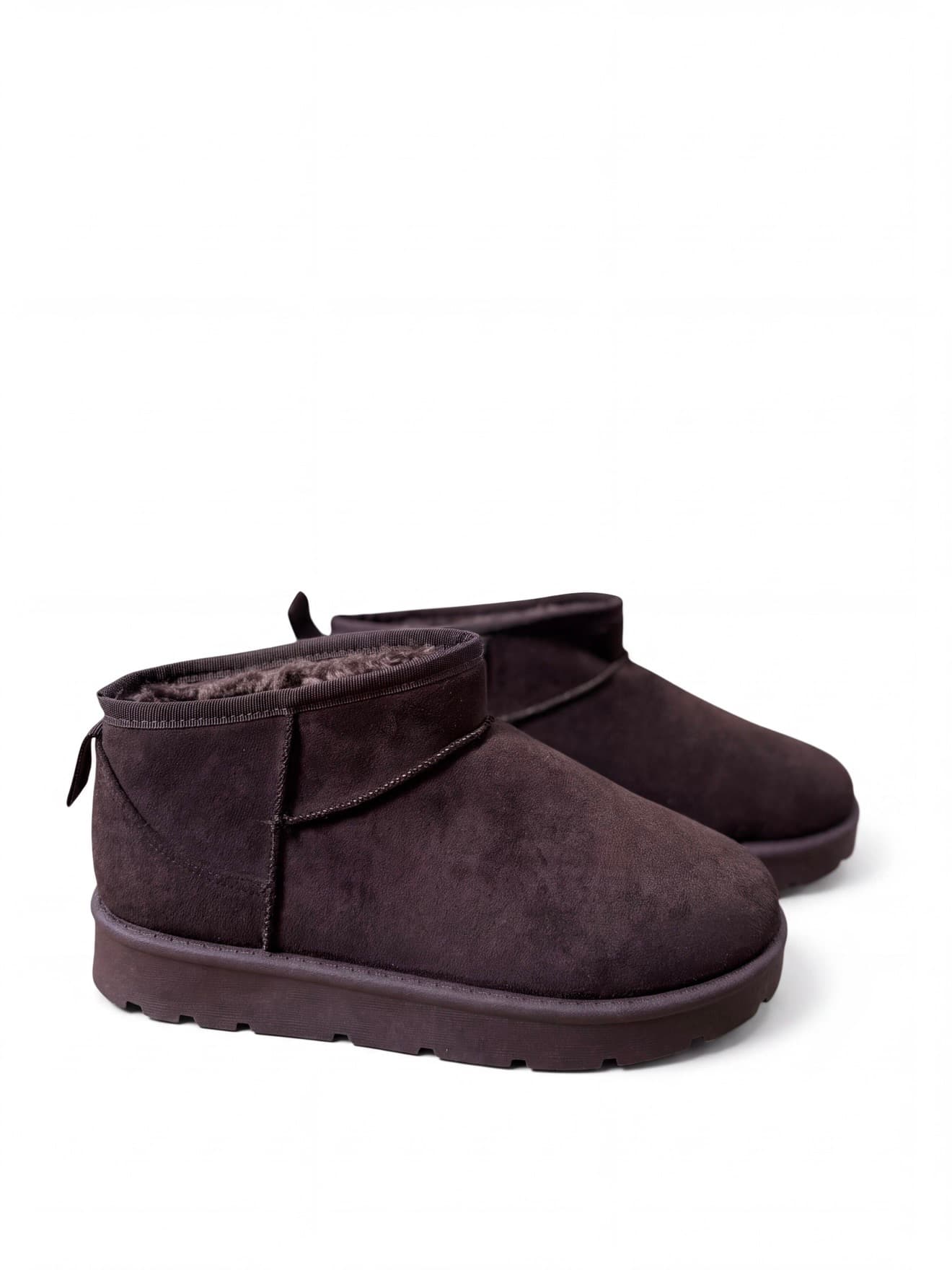 Buty zamszowe śniegowce CZEKOLADA