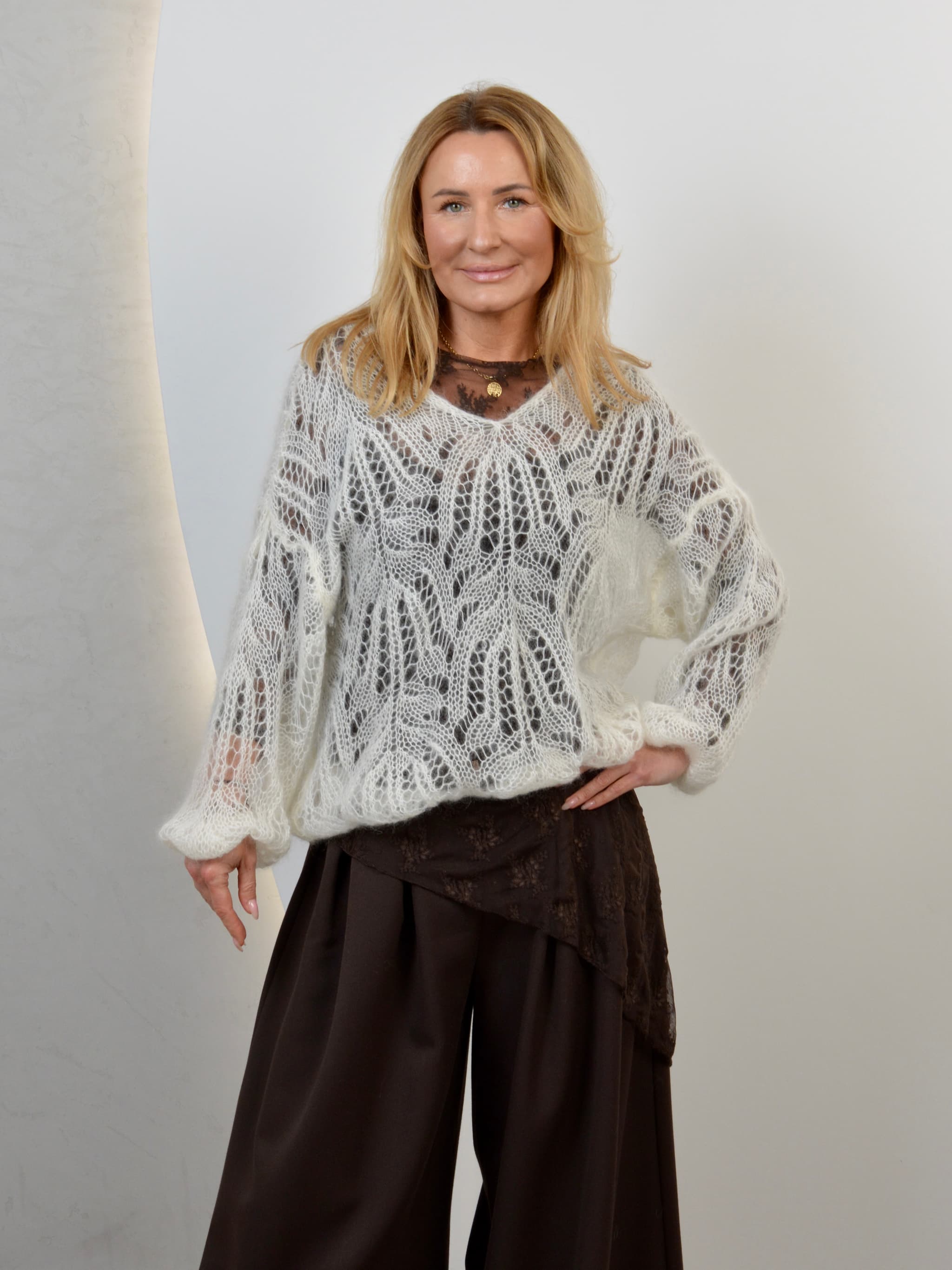 Sweter 70% kid mohair