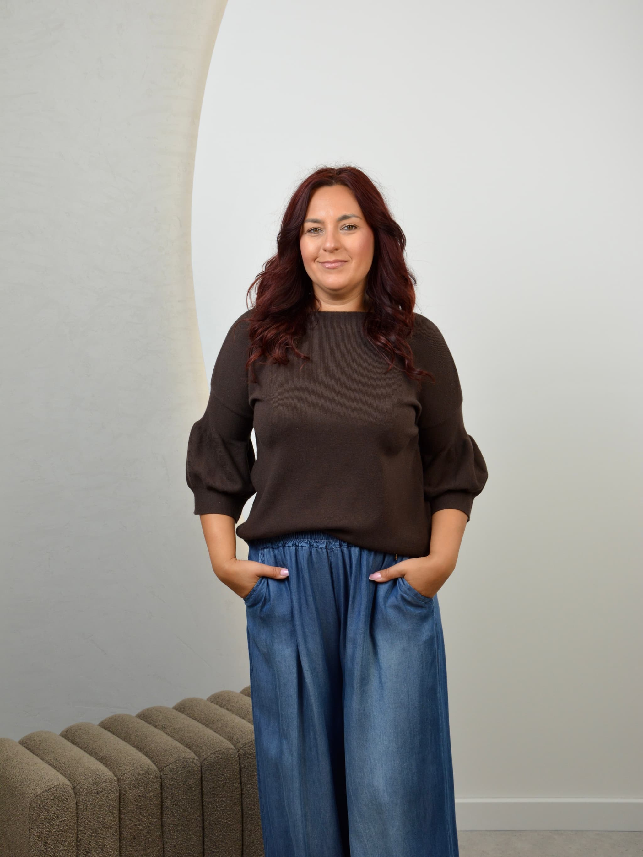 Sweter z bufiastymi rękawami