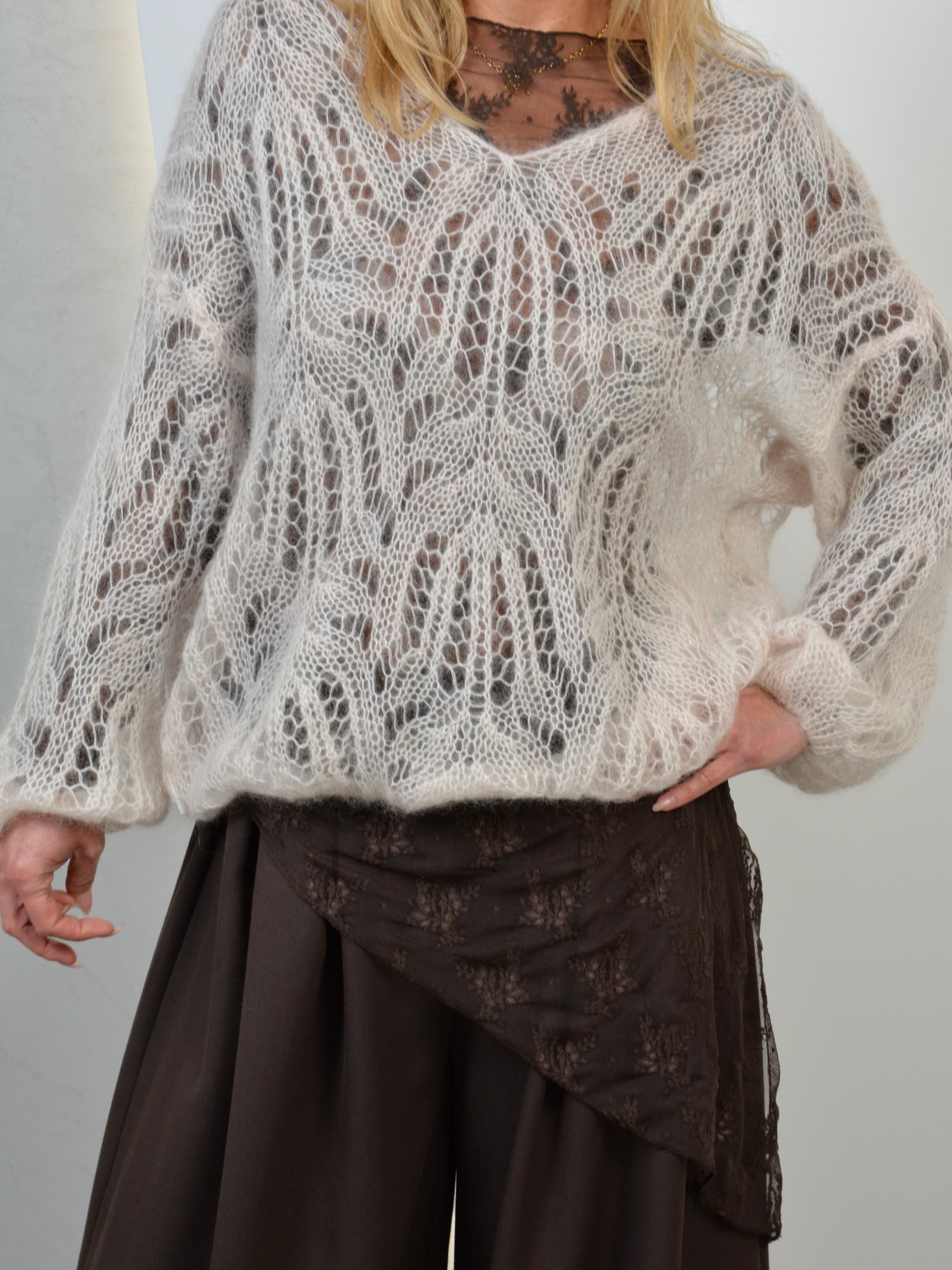 Sweter 70% kid mohair