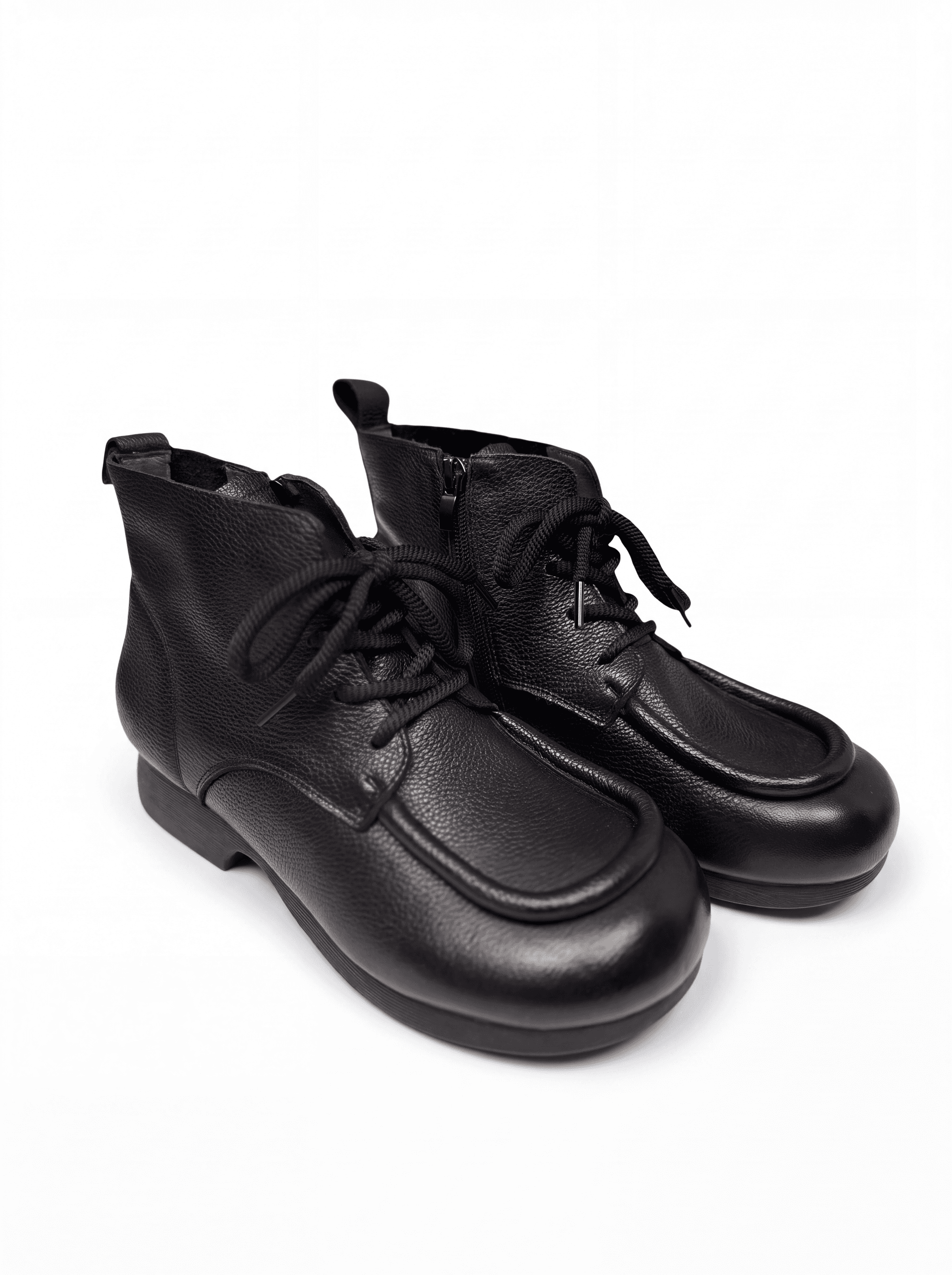 Botki krótkie w stylu vintage CZARNE
