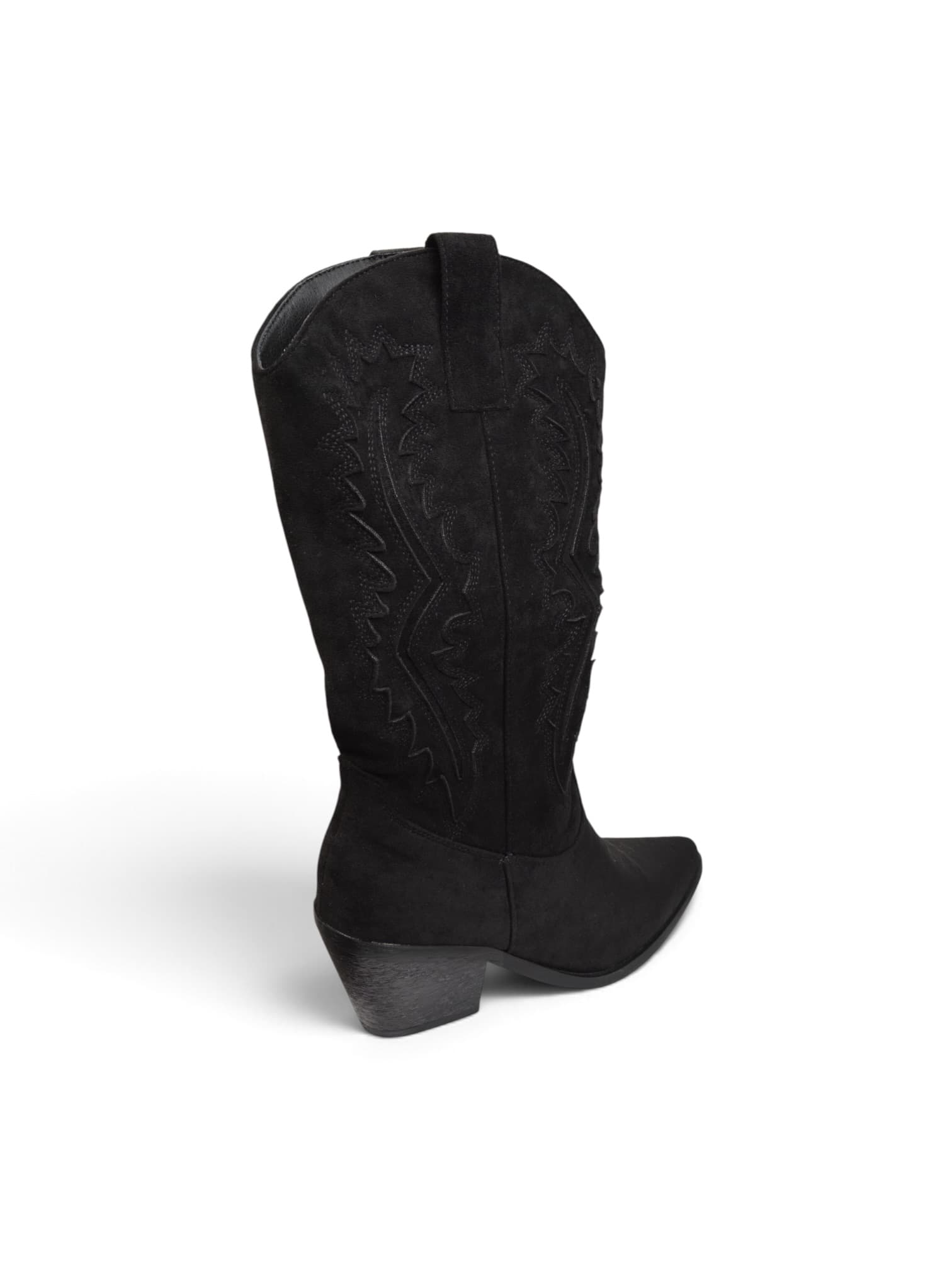Buty kozaki kowbojki zamszowe CZARNY